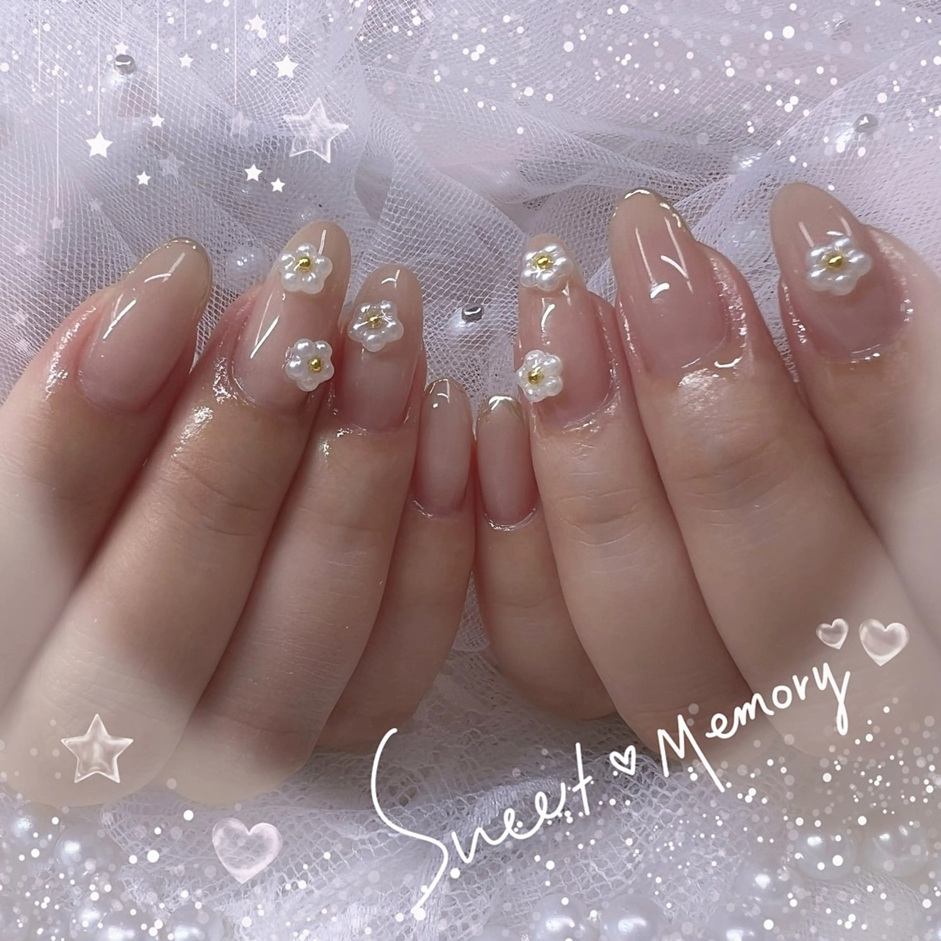 ネイル チークネイル フレンチネイル ガーリー ガラスフレンチ グラデーション ハンドネイル ハンドケア Chill Nailsalonのネイルデザイン