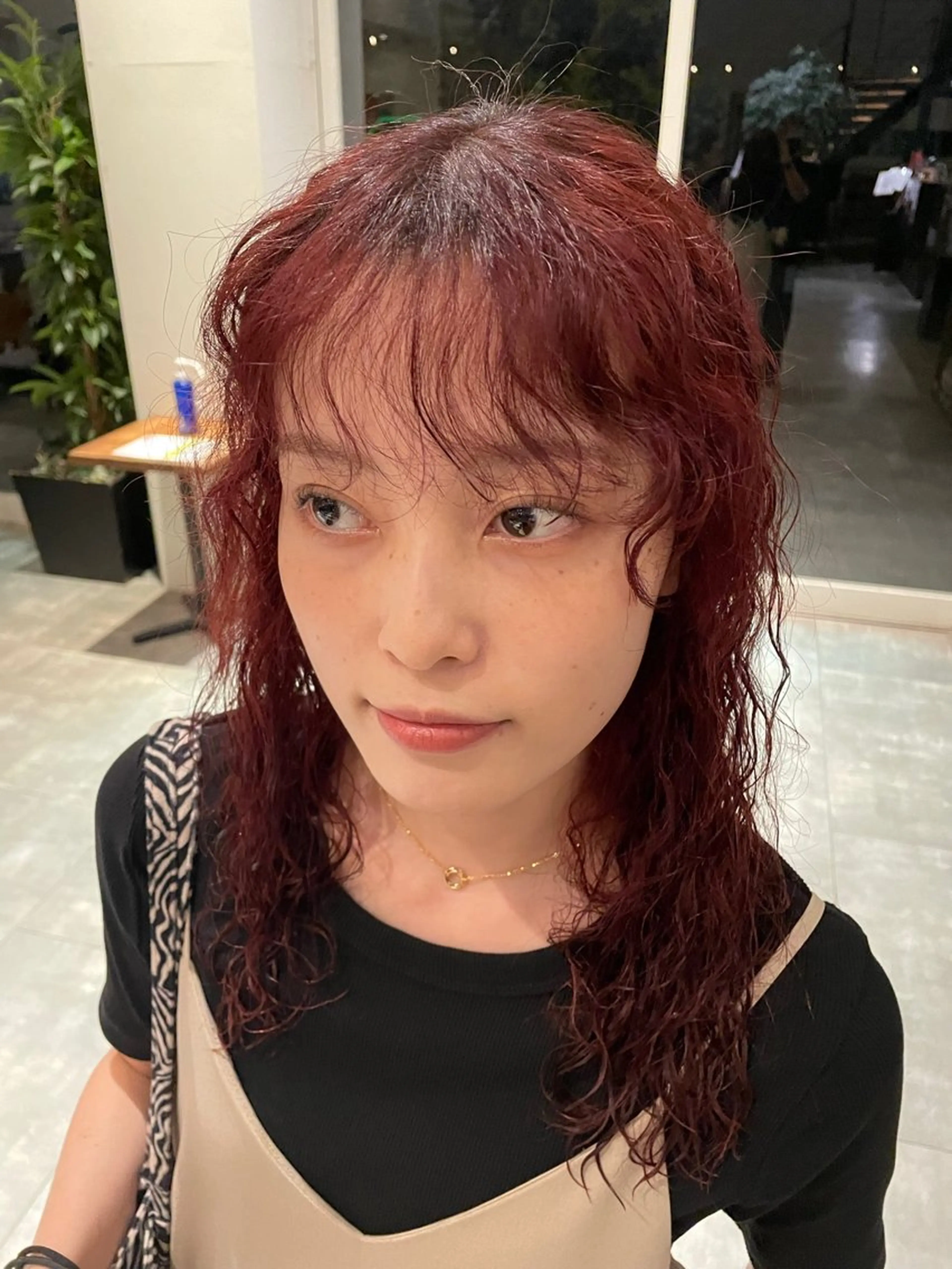 ミディアム カラー パーマ 橋村 碧人のヘアスタイル