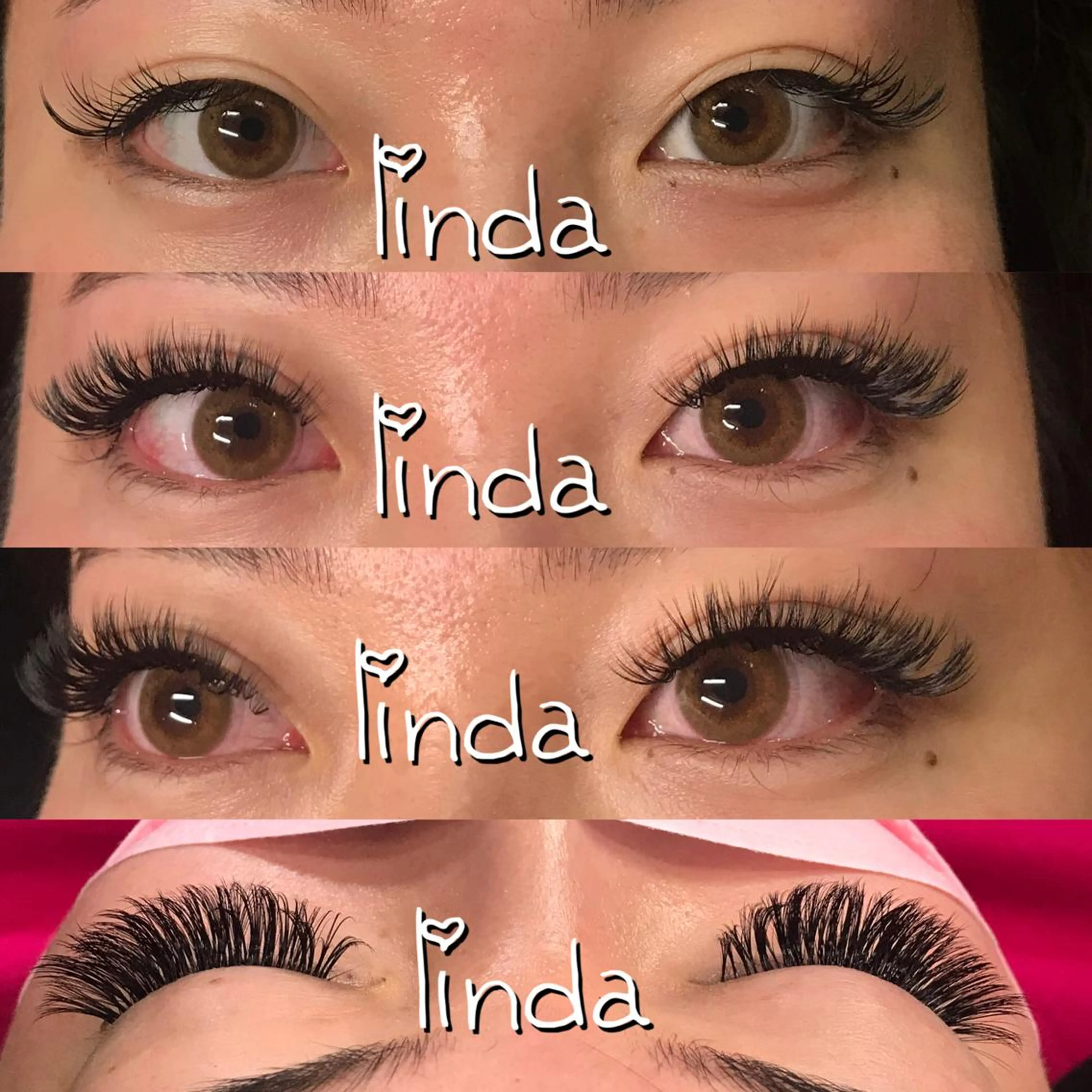 マツエク・マツパ 付け放題 ボリュームラッシュ linda lashesのマツエク・マツパデザイン