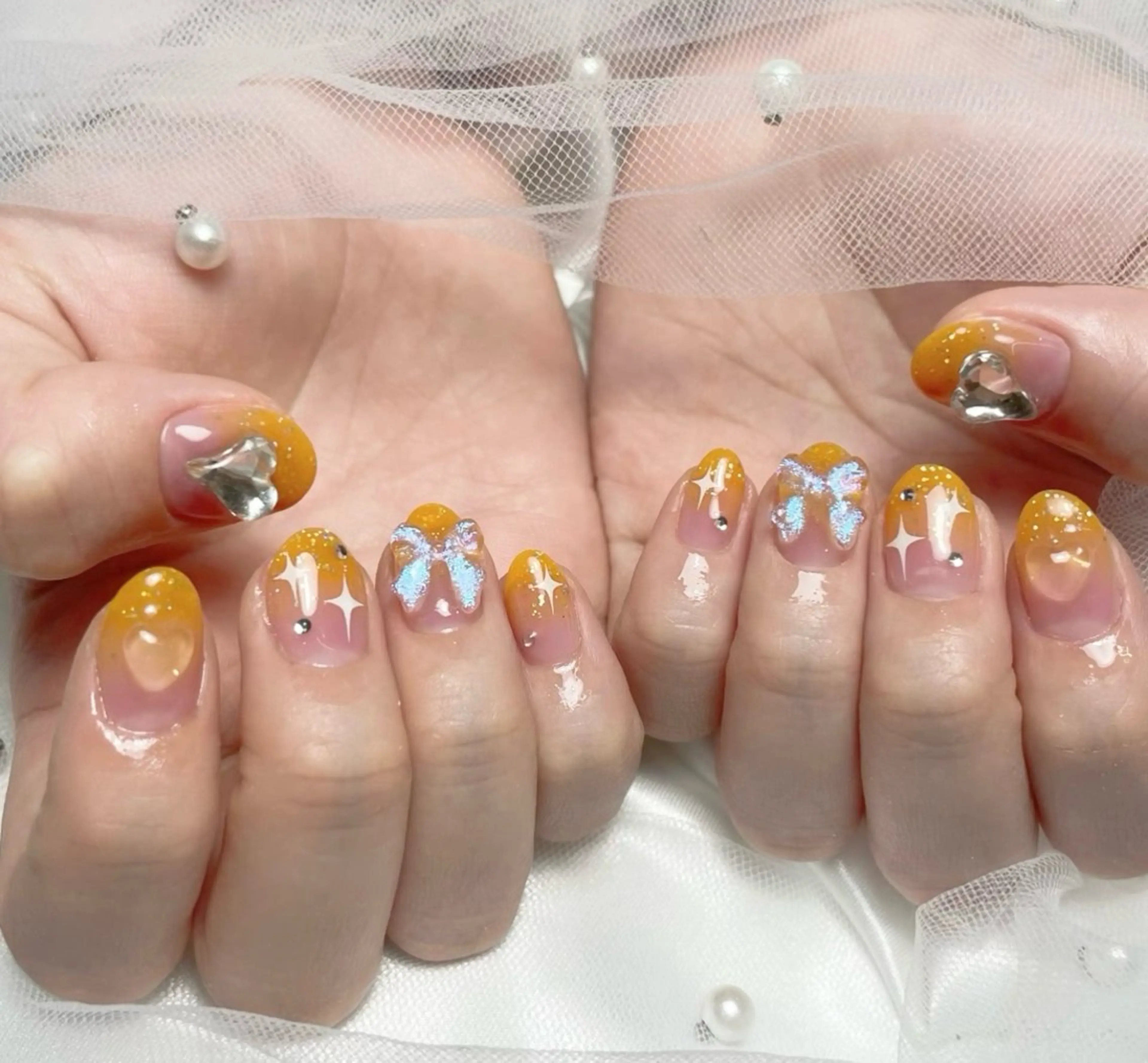 ネイル 🎀藤沢ガーリーネイ ル/長さ出し🎀のネイルデザイン