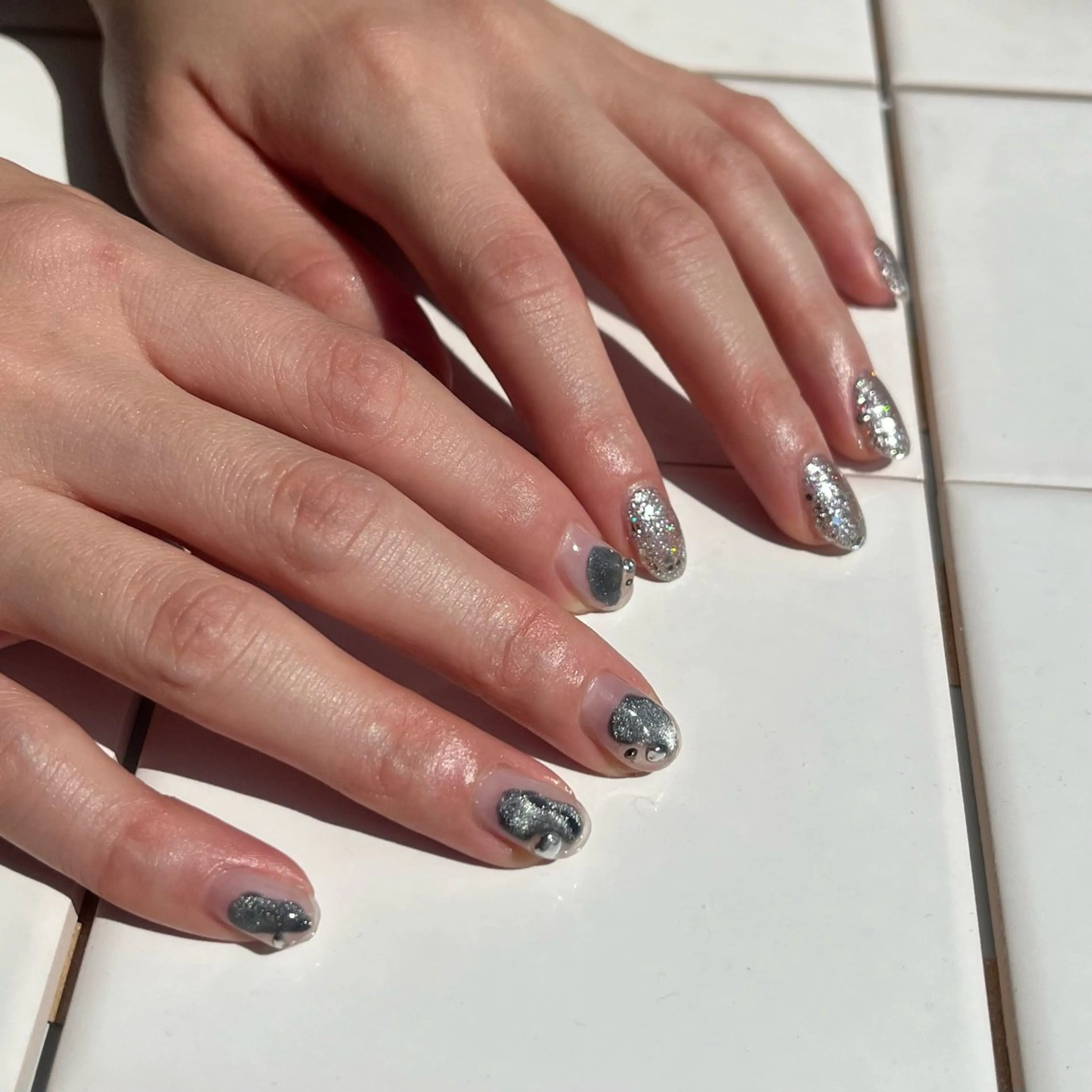 ネイル キラキラネイル ラメ(グリッター) マグネットネイル natsumi .のネイルデザイン