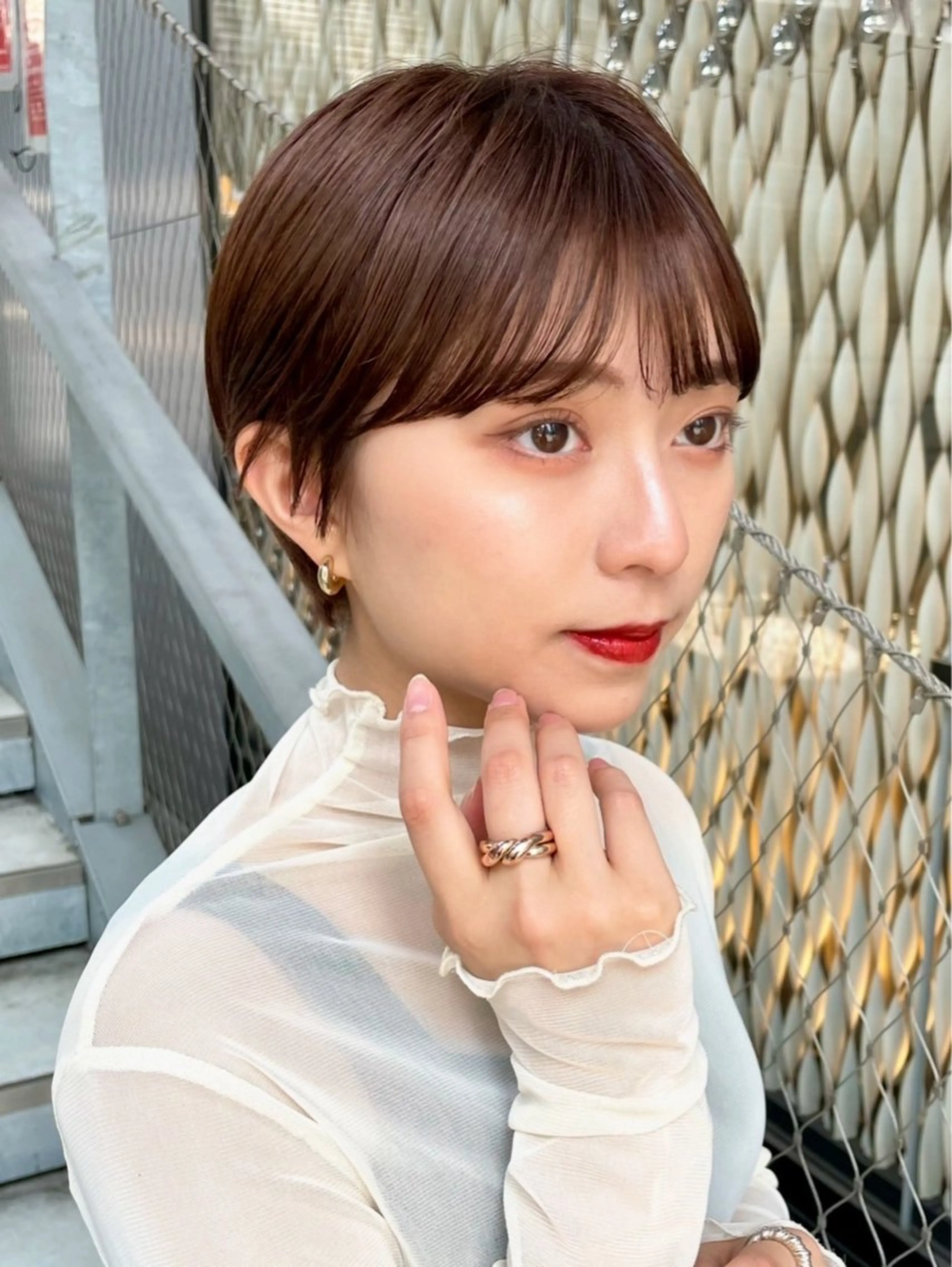 ショート カット ヘアカラー 骨格診断で絶対可愛い ✨丸みショート✨凌弥のヘアスタイル