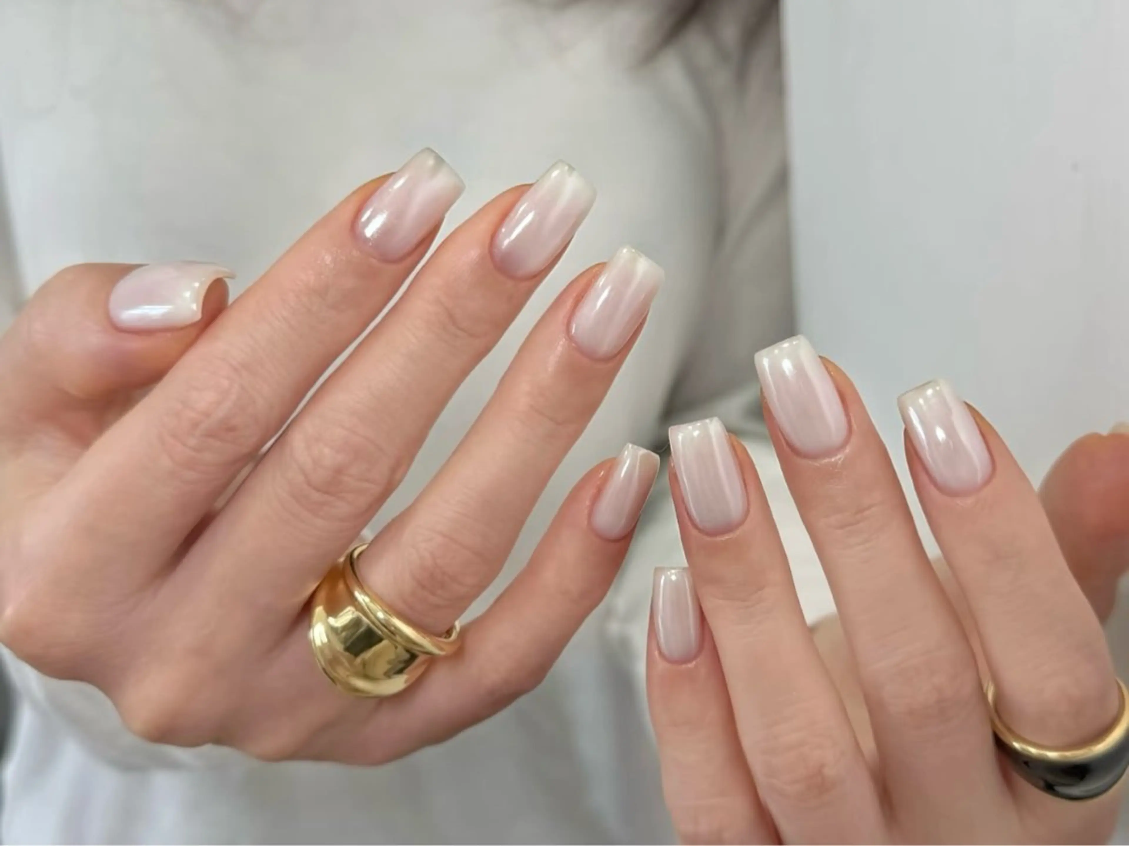 ❤️ チップミラー/オーロラワンカラー/フレンチ(クリアベース)¥9380❤️の写真