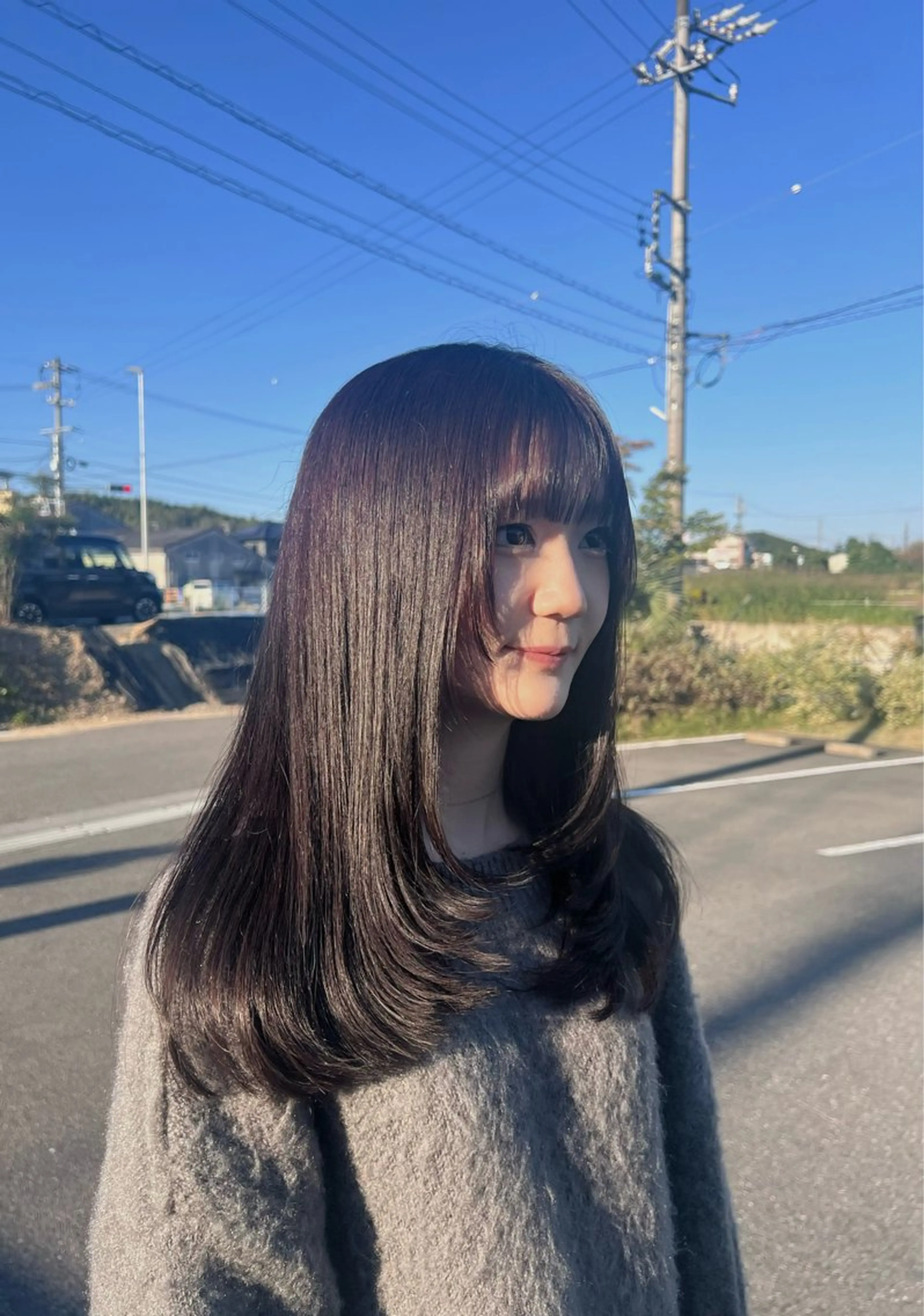 セミロング カラー 顔周りカット レイヤーカット 美容室 Luccica HAWAII所属・ミディアム/ボブ/ Shukaのヘアスタイル