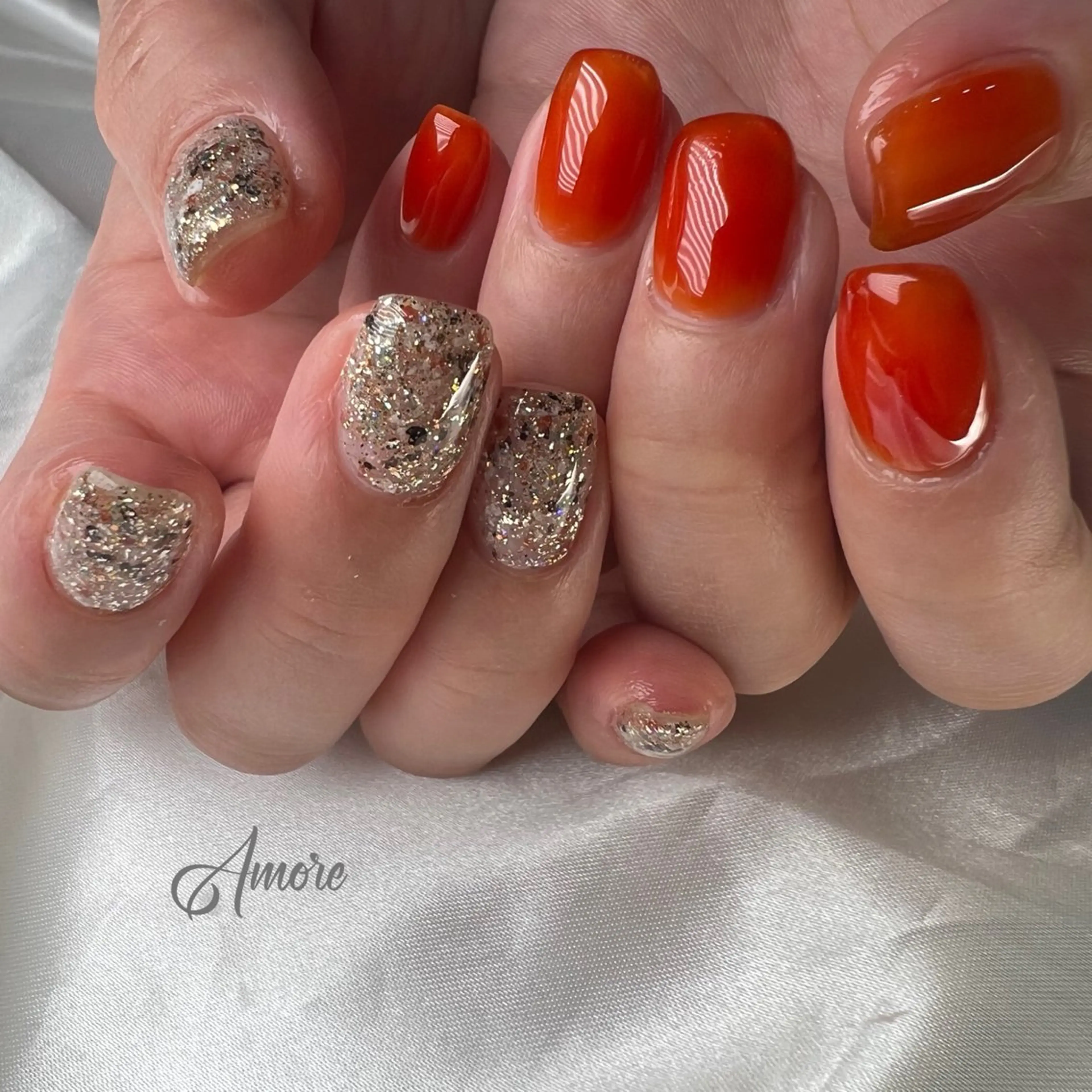 ネイル ジェルネイル キラキラネイル 韓国ネイル マグネットネイル パラジェル You kyehwaのネイルデザイン