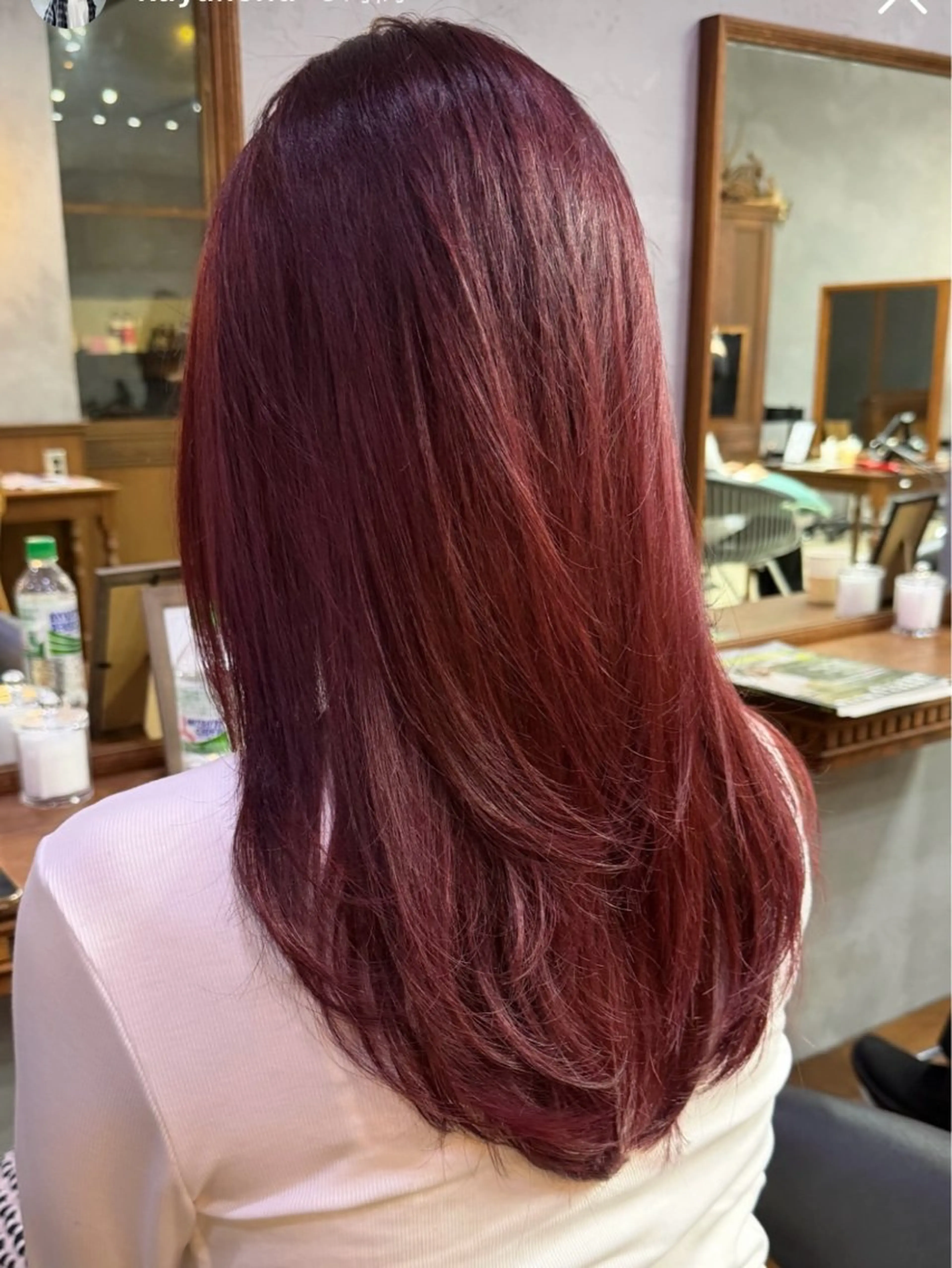 セミロング ヘアカラー 前畑 きりあのヘアスタイル