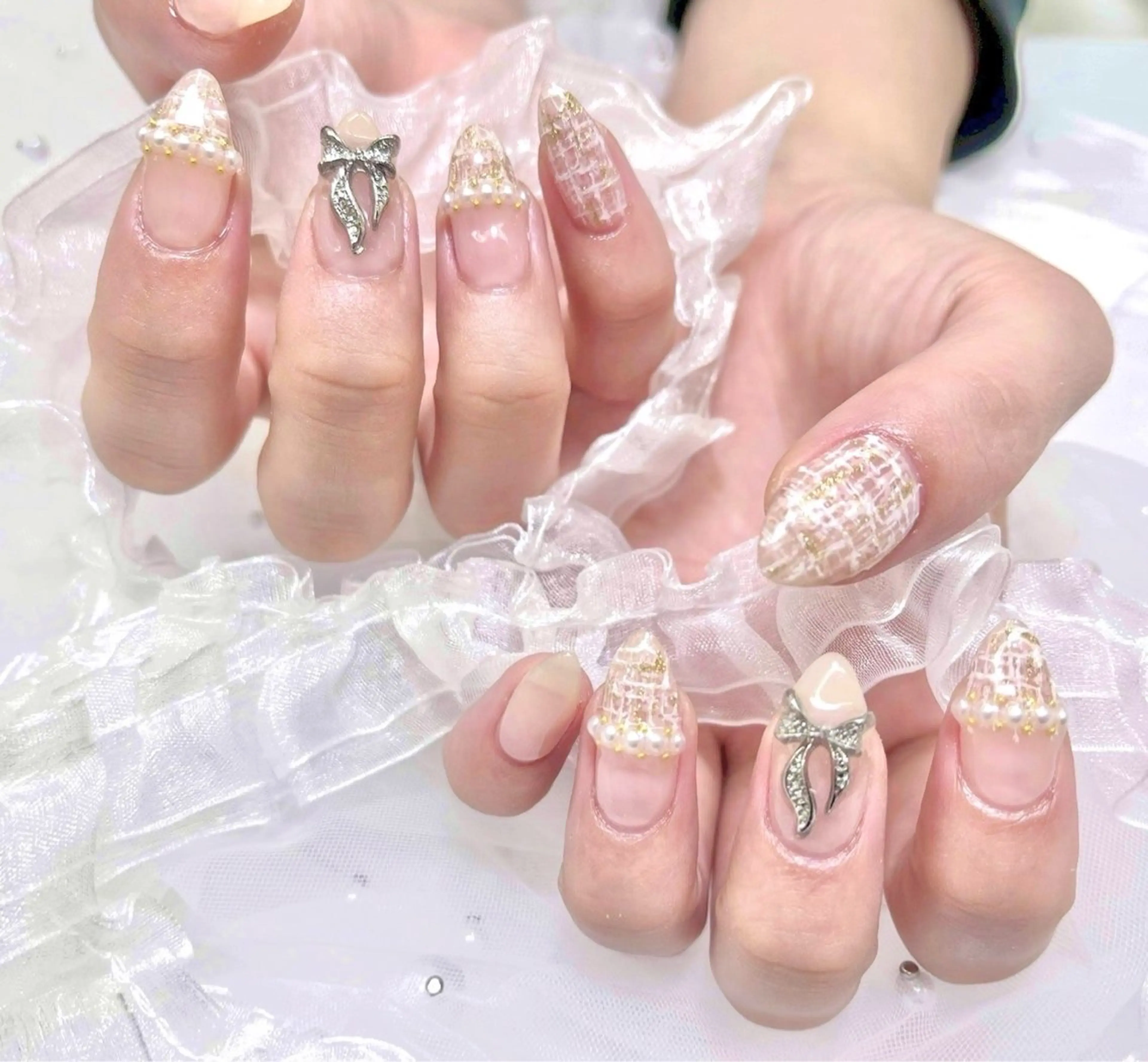 ネイル 長さ出し ジェルネイル グラデーション 韓国ネイル マグネットネイル Ruina 渋谷のネイルデザイン