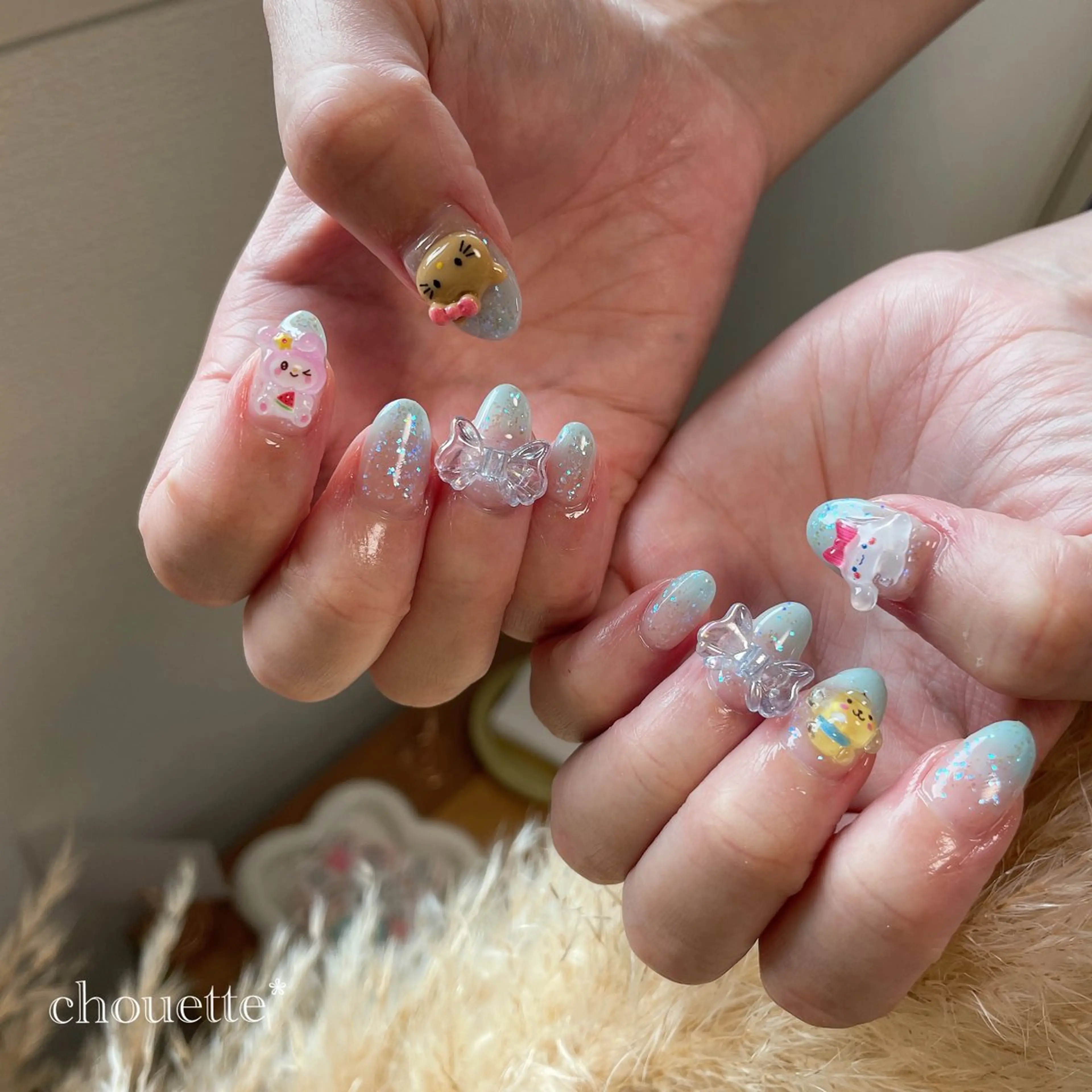 ネイル グラデーション 水色 nail chouette*のネイルデザイン