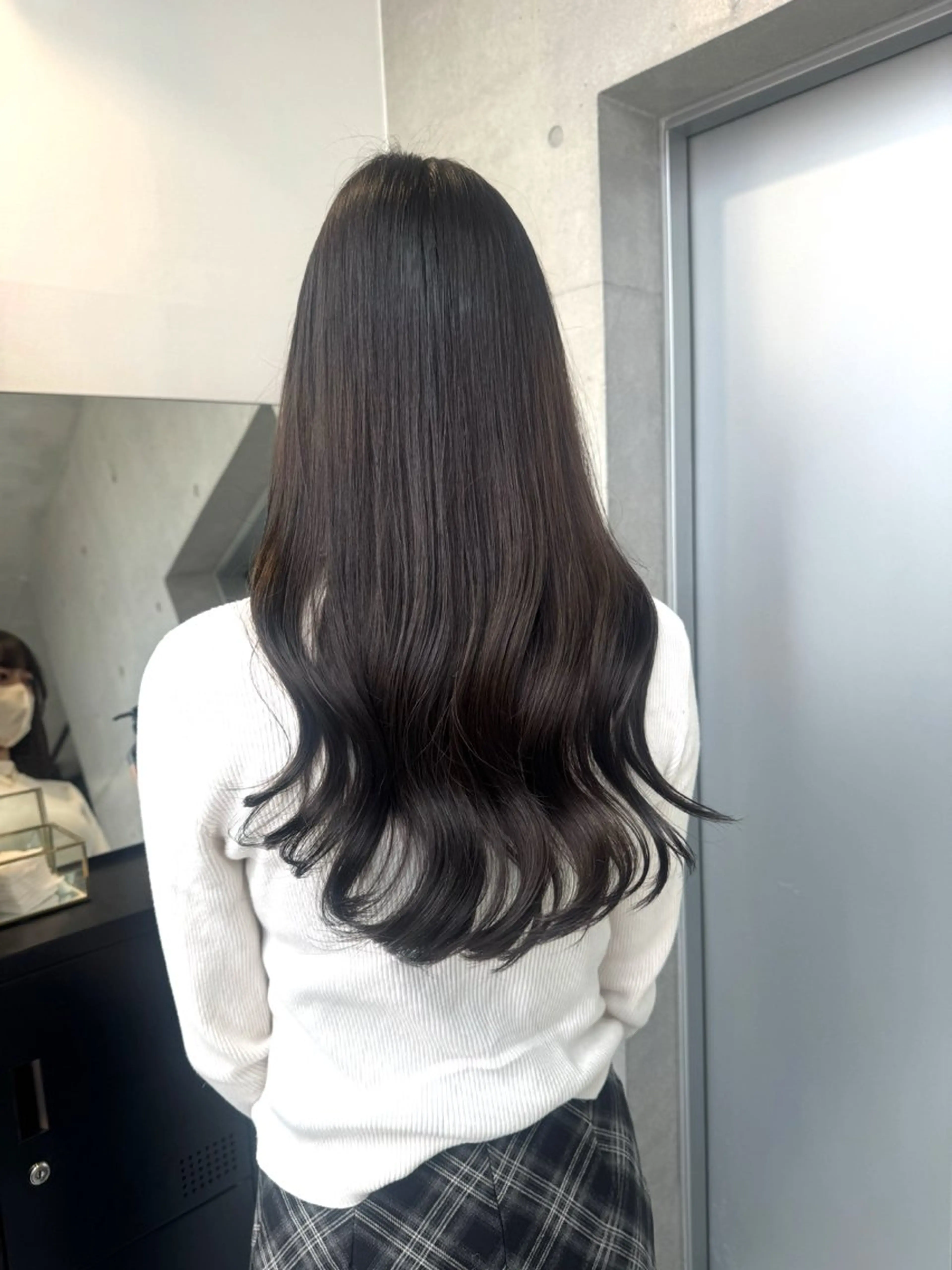 ロング カラー パーマ ヘアアレンジ ヘアカラー トリートメント ヘアセット 透明感/オリーブ/ グレージュ/YUKAのヘアスタイル