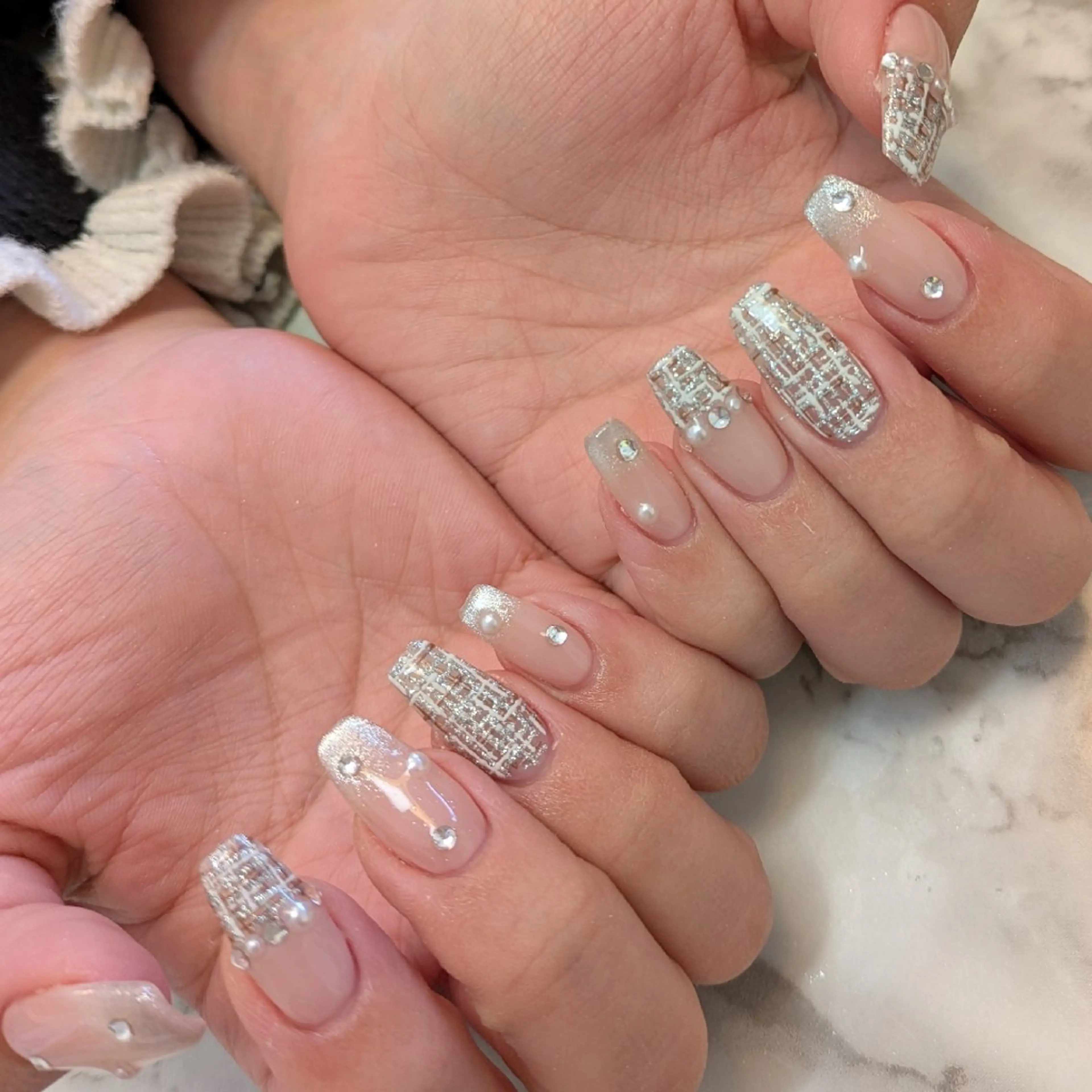 ネイル ツイードネイル ジェヌインネイル 河内のネイルデザイン