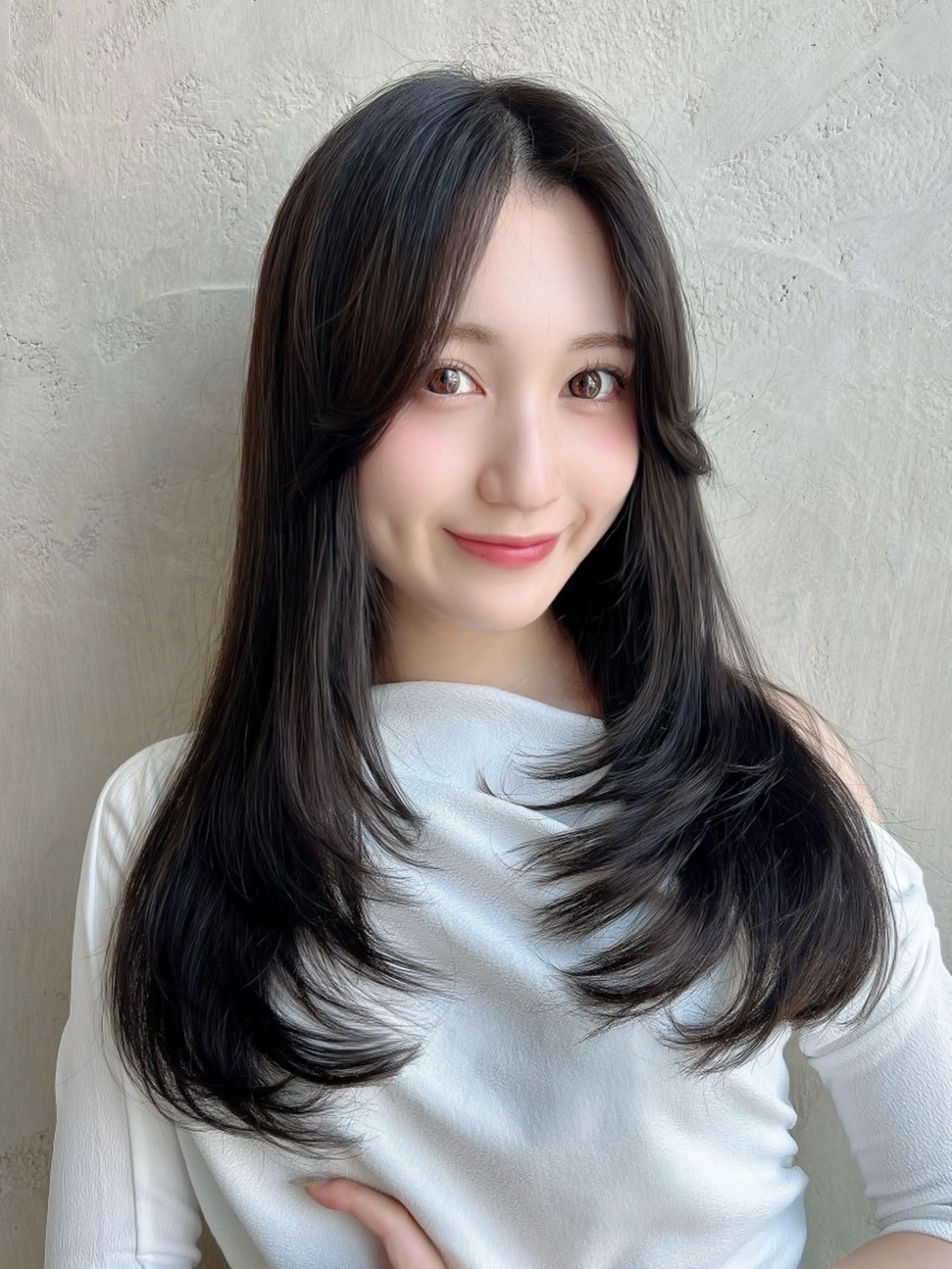 ロング カラー パーマ カット ヘアカラー トリートメント 新宿✨顔周りカット 韓国ヘア/坂本亜裟海のヘアスタイル