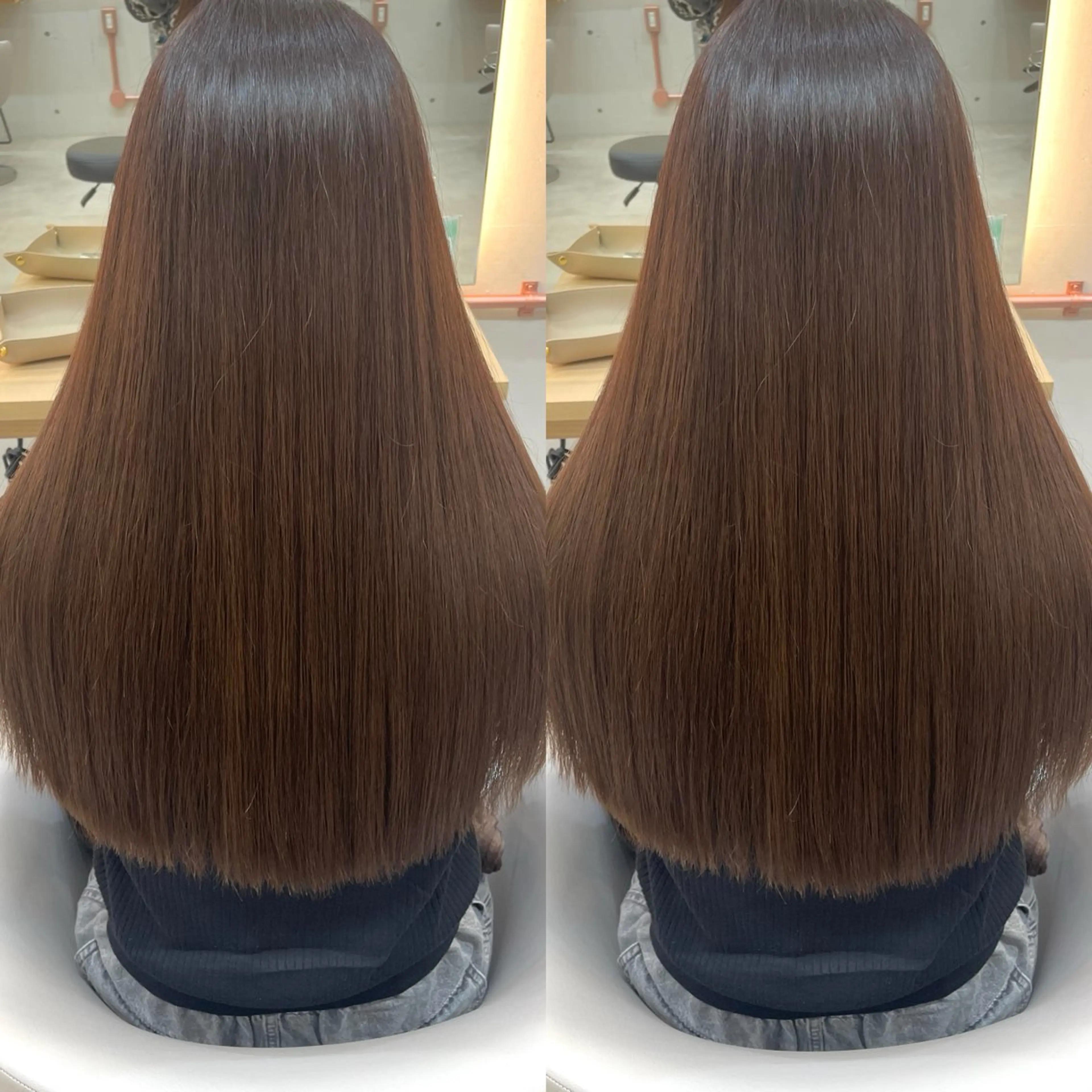 ロング カラー ブラウンカラー カット ヘアカラー トリートメント ヘアセット ブリーチ無しダブル カラー🦕まどかのヘアスタイル