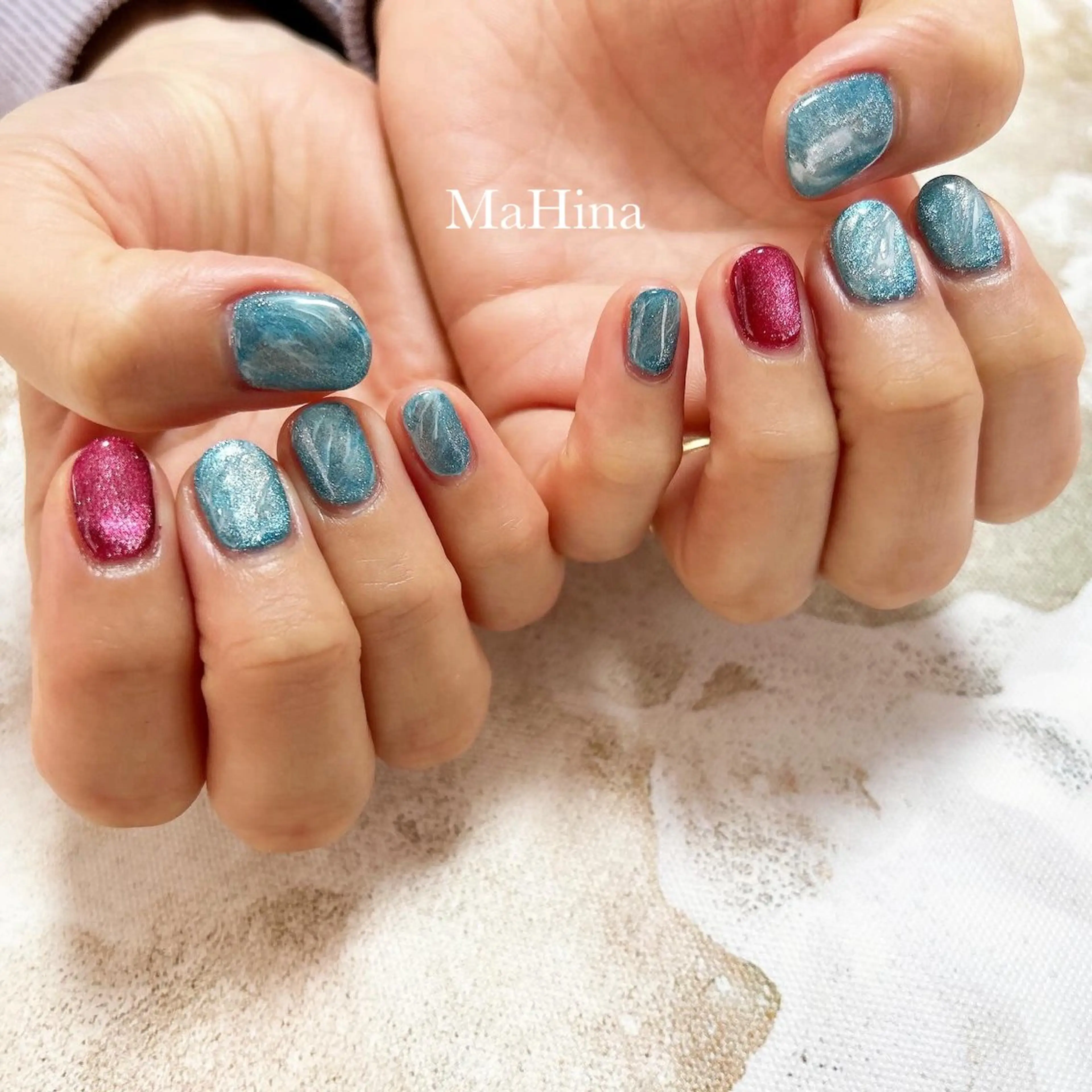 ネイル マグネットネイル ニュアンスネイル ハンドネイル Healing Salon...MaHina(マヒナ)所属・MaHina🌙 salonのネイルデザイン