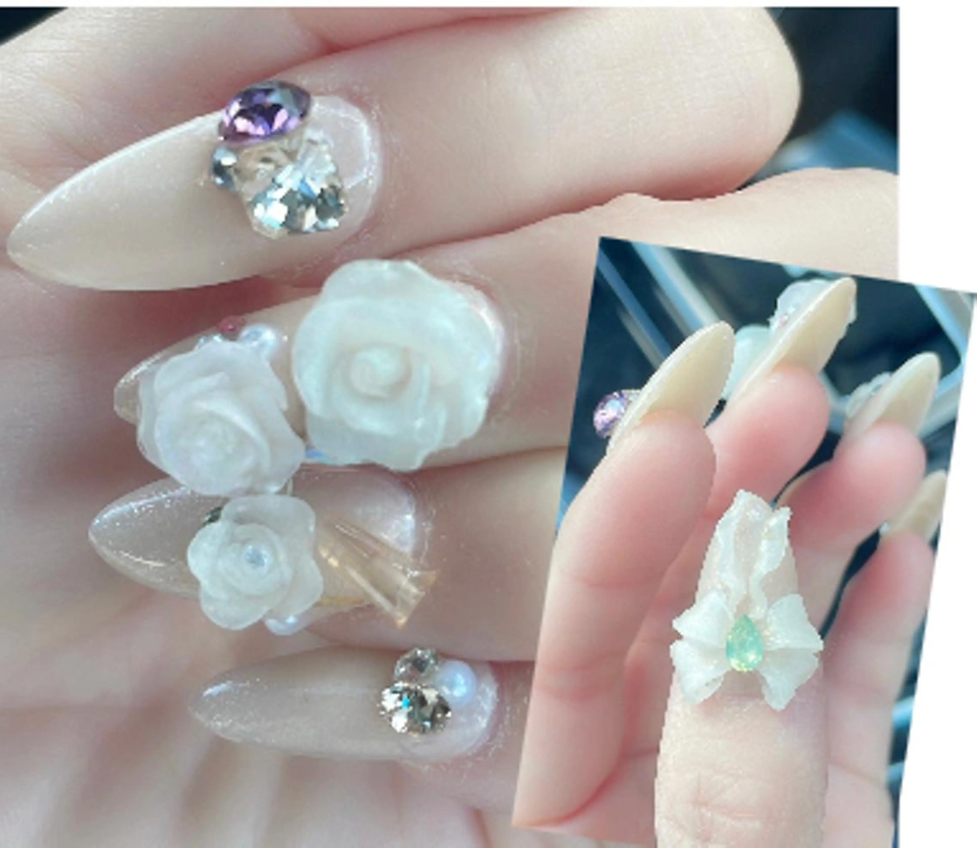 ネイル オーロラネイル べっ甲ネイル クリアネイル 氷ネイル・うるうるネイル 韓国ネイル ハンドネイル KARI ネイルサロンのネイルデザイン
