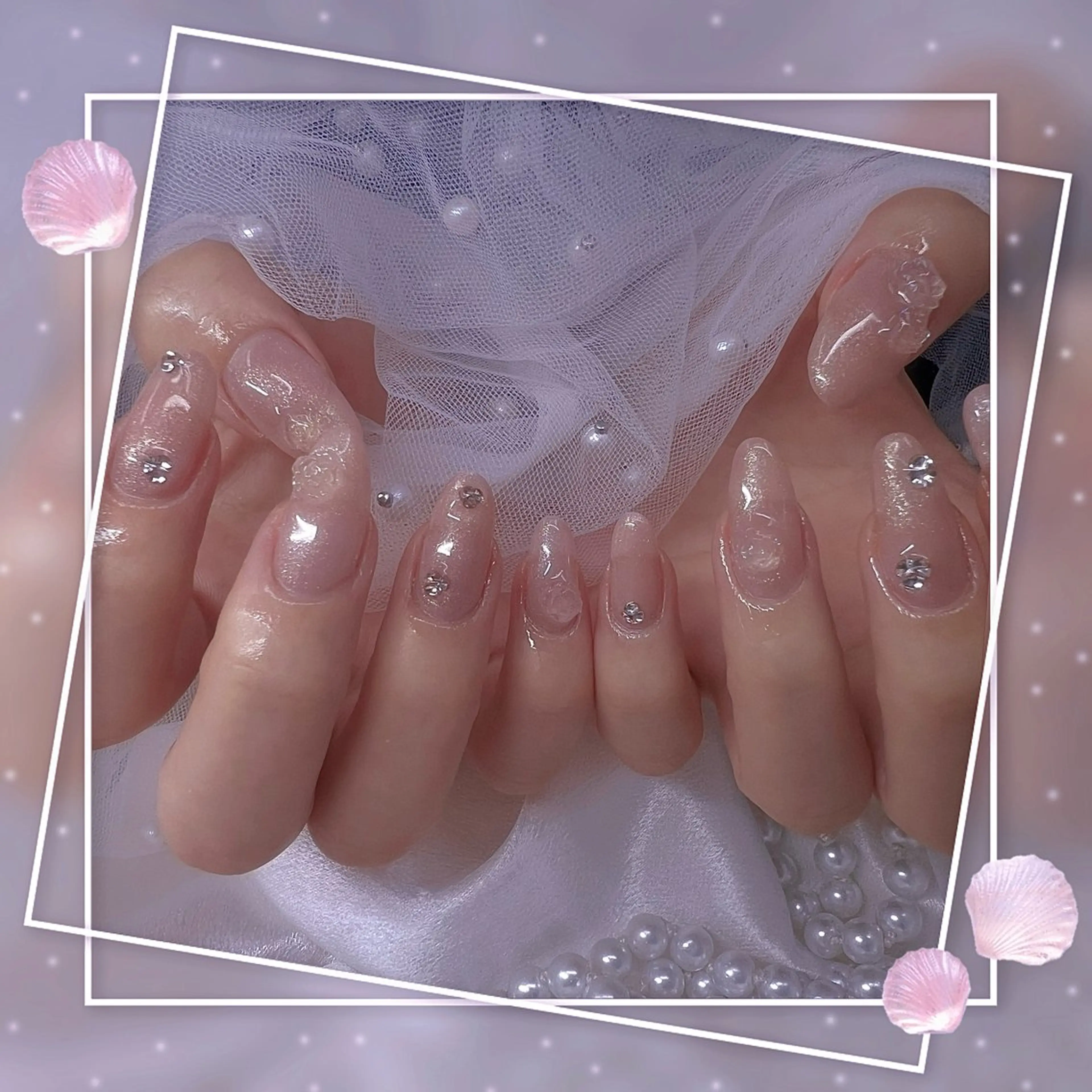 ネイル チークネイル ガーリー グラデーション マグネットネイル ピンク ハンドネイル Chill Nailsalonのネイルデザイン