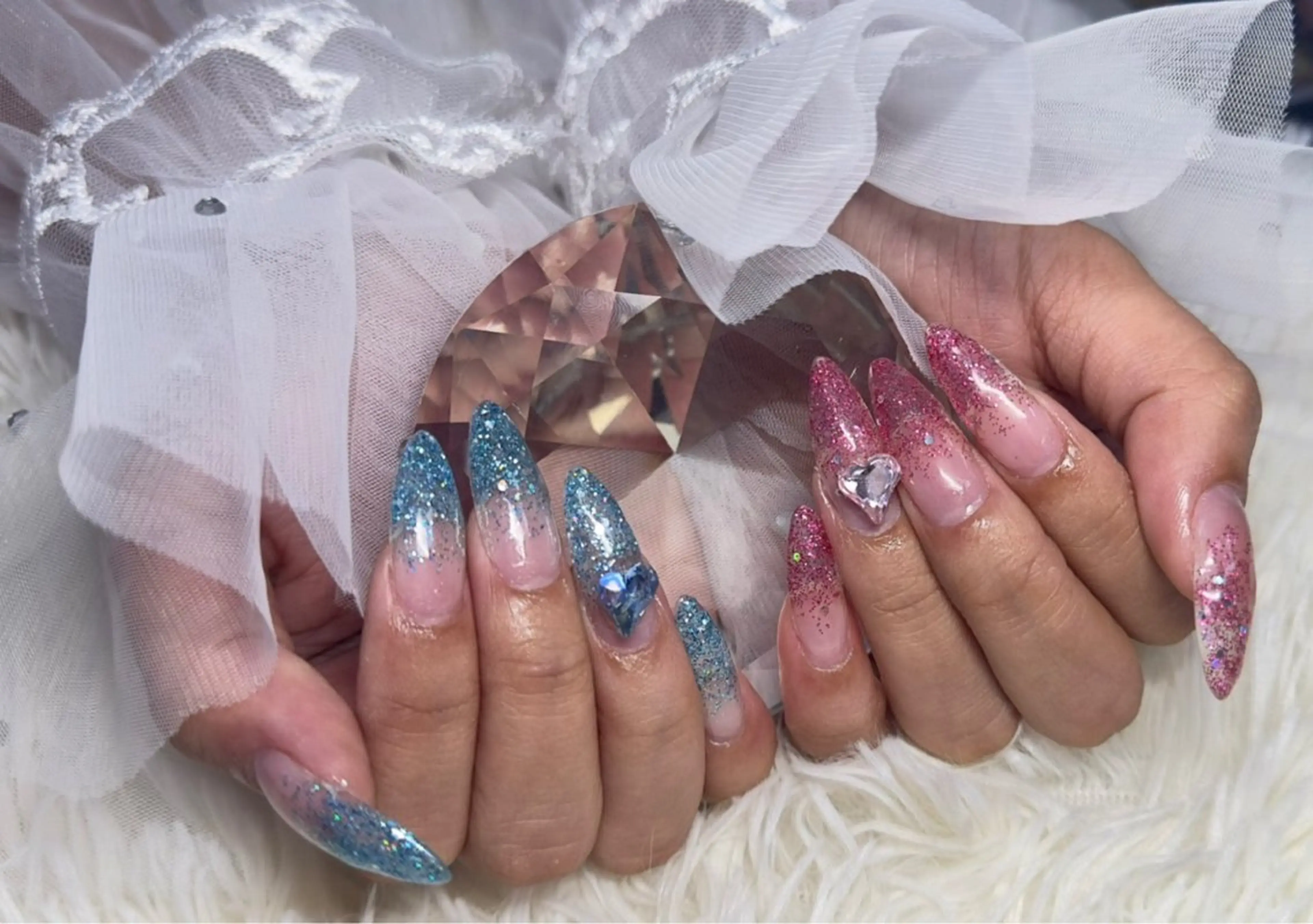 ネイル グラデーション ラメ(グリッター) ラメグラデーション プライベートサロン le'aのネイルデザイン