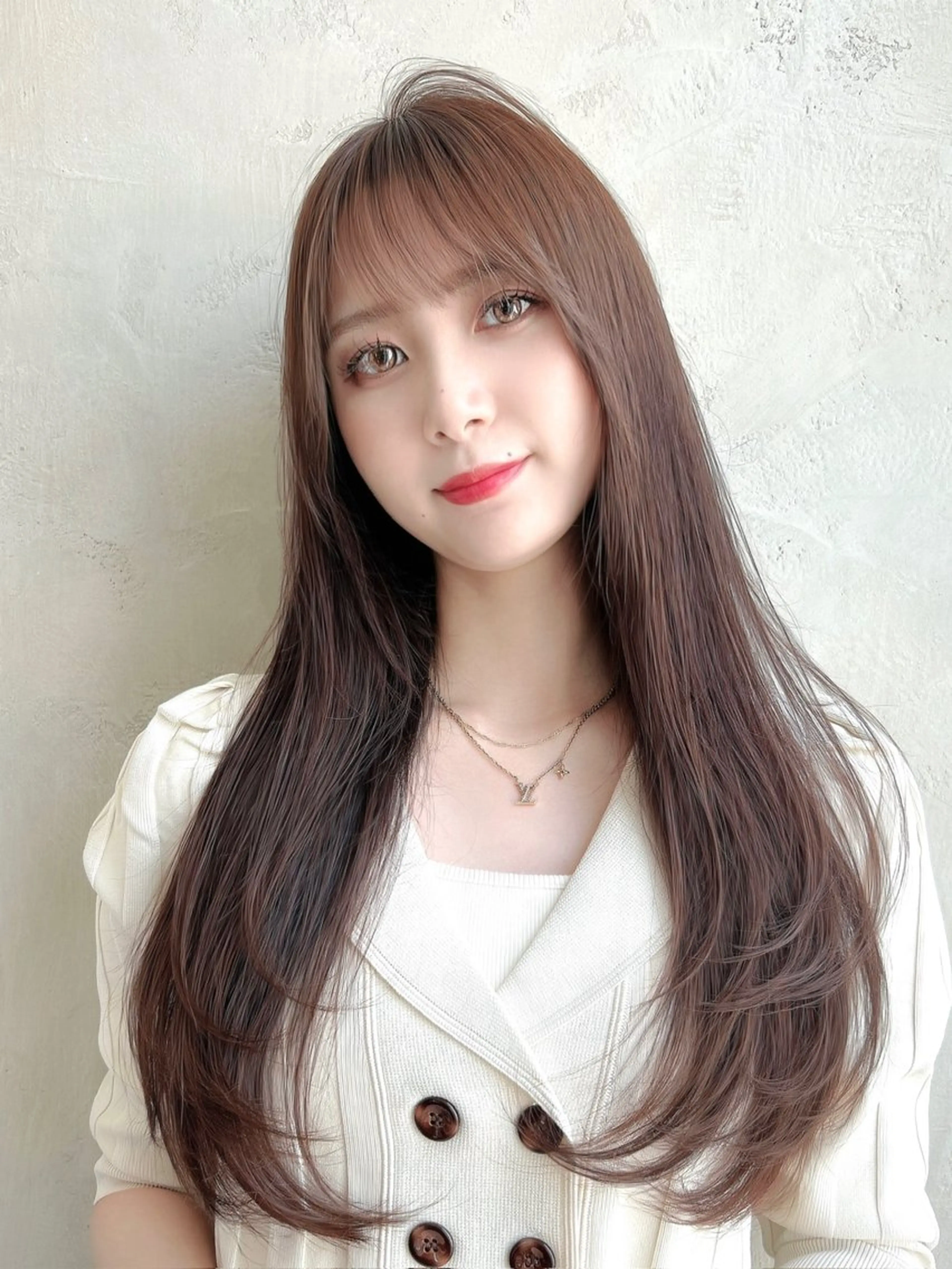 ロング カラー パーマ カット ヘアカラー トリートメント 新宿✨顔周りカット 韓国ヘア/坂本亜裟海のヘアスタイル