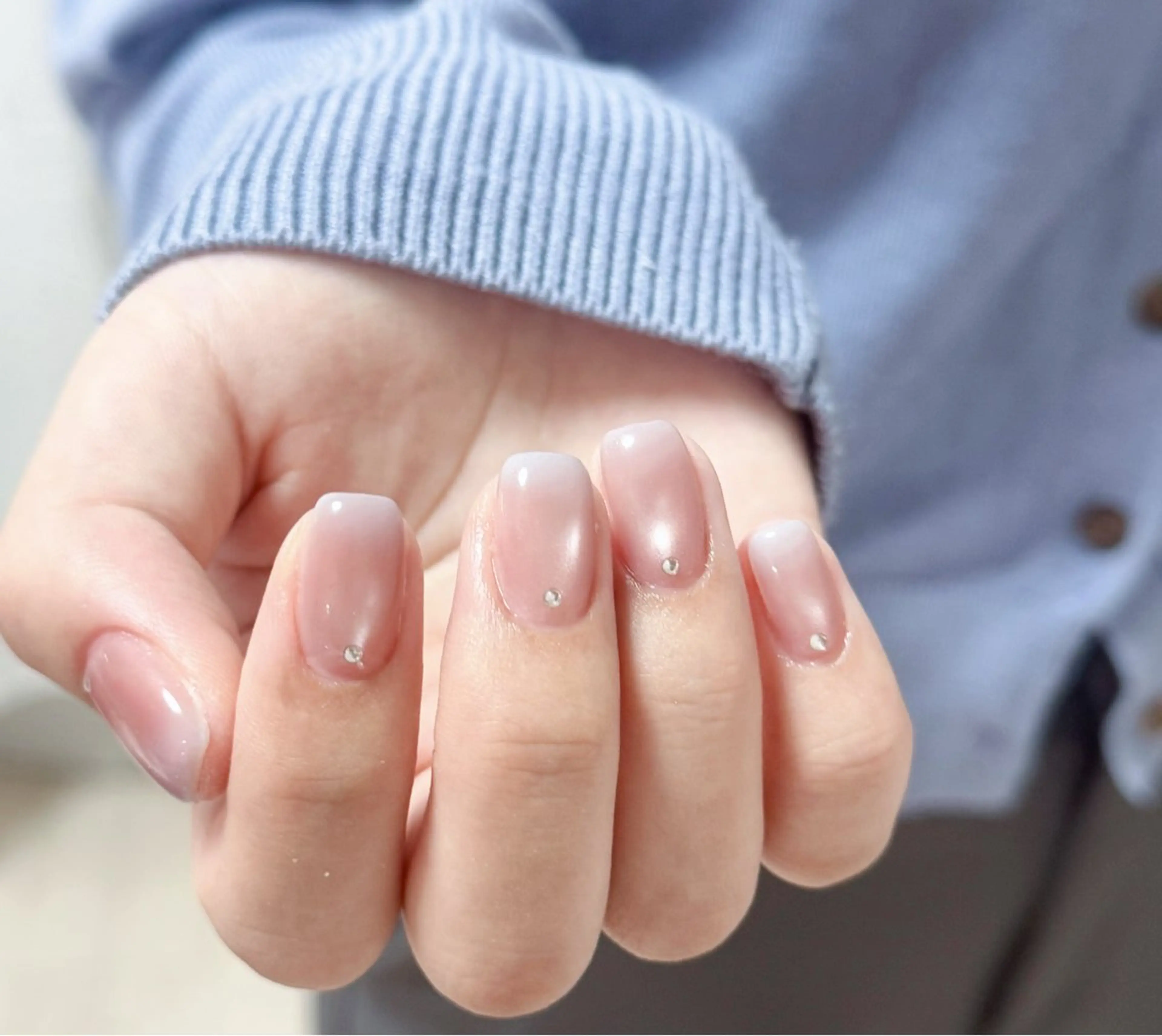 ネイル アートネイル オーロラネイル チークネイル フレンチネイル ガラスフレンチ ハンドネイル 🎀🎀YooLi Nail Salonのネイルデザイン