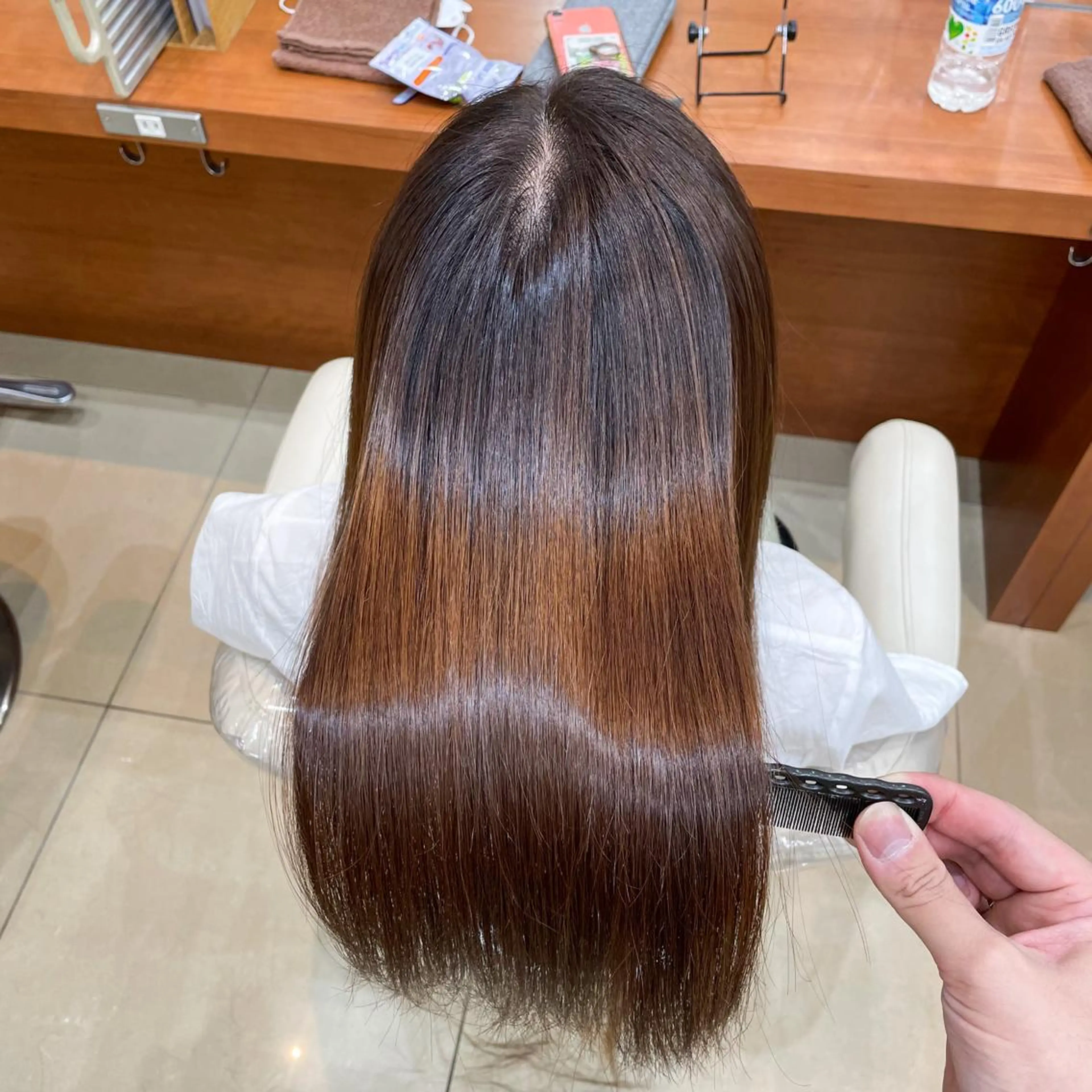 セミロング パーマ カット 縮毛矯正 トリートメント 縮毛矯正/髪質改善 /韓国風　山川春輝のヘアスタイル