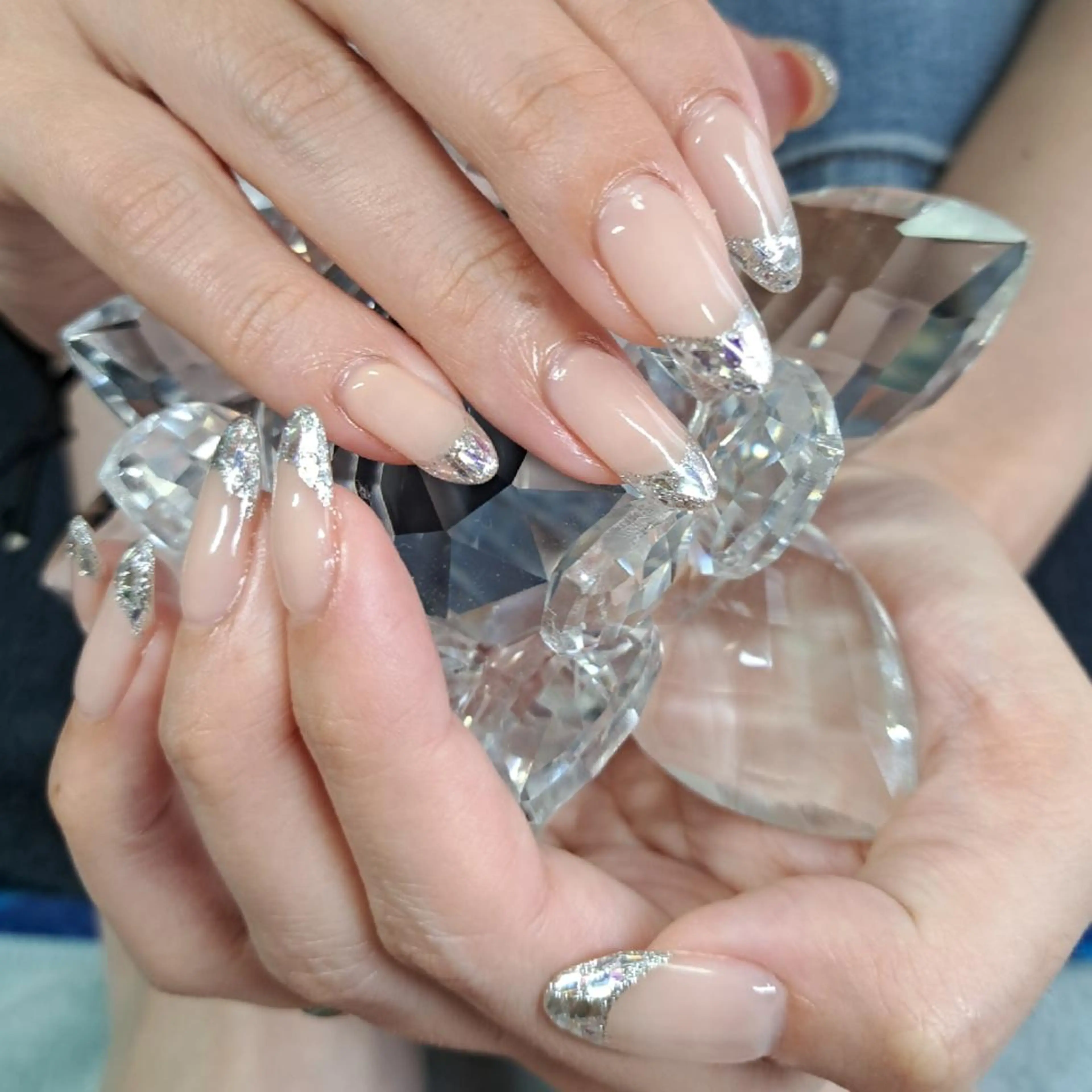 ネイル フレンチネイル ガラスフレンチ HAYASHI  Nのネイルデザイン