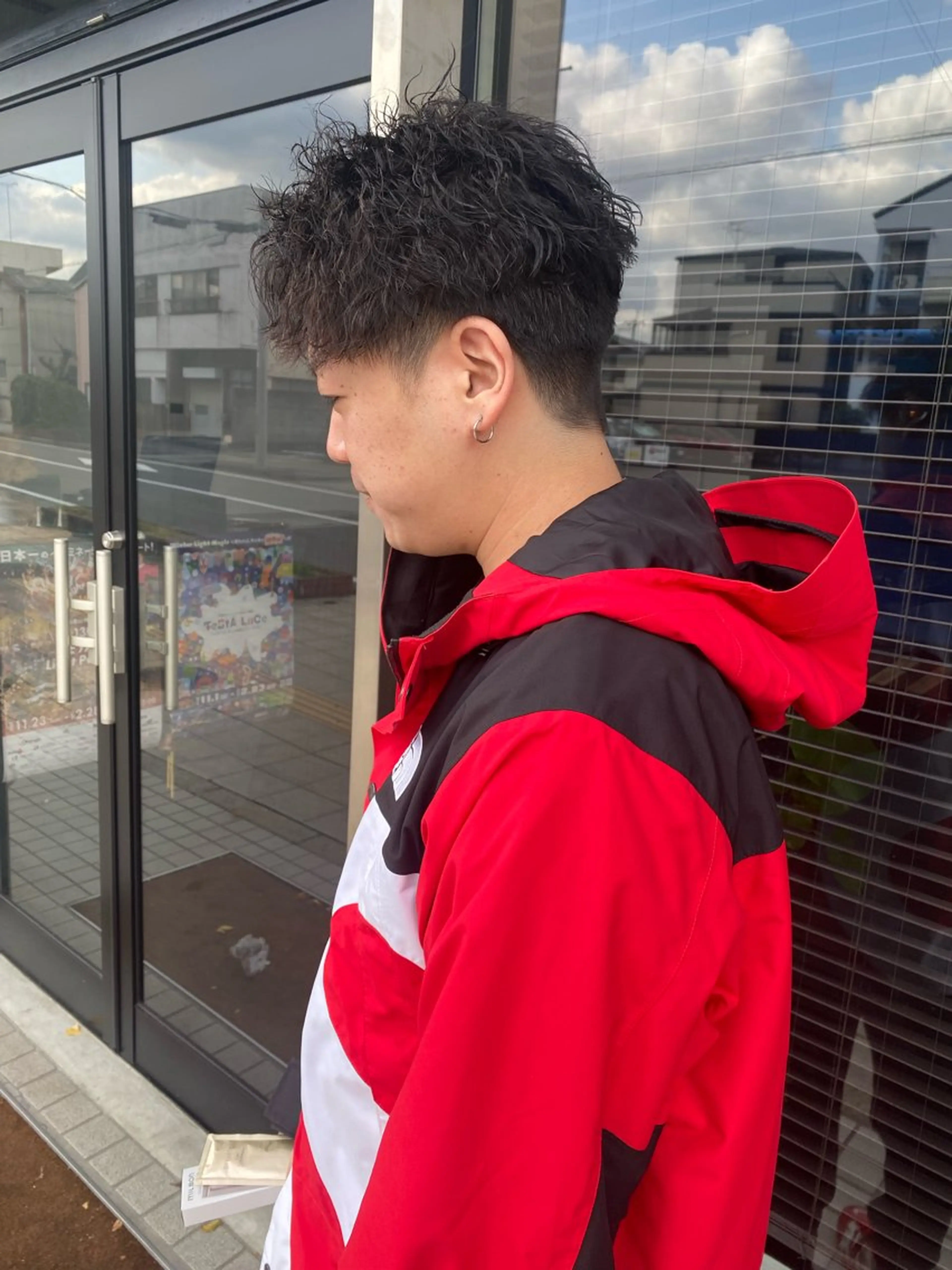 パーマ メンズ カット パーマ Emitas.柳通り店所属・山﨑 大暉【ダブルカラー】のヘアスタイル