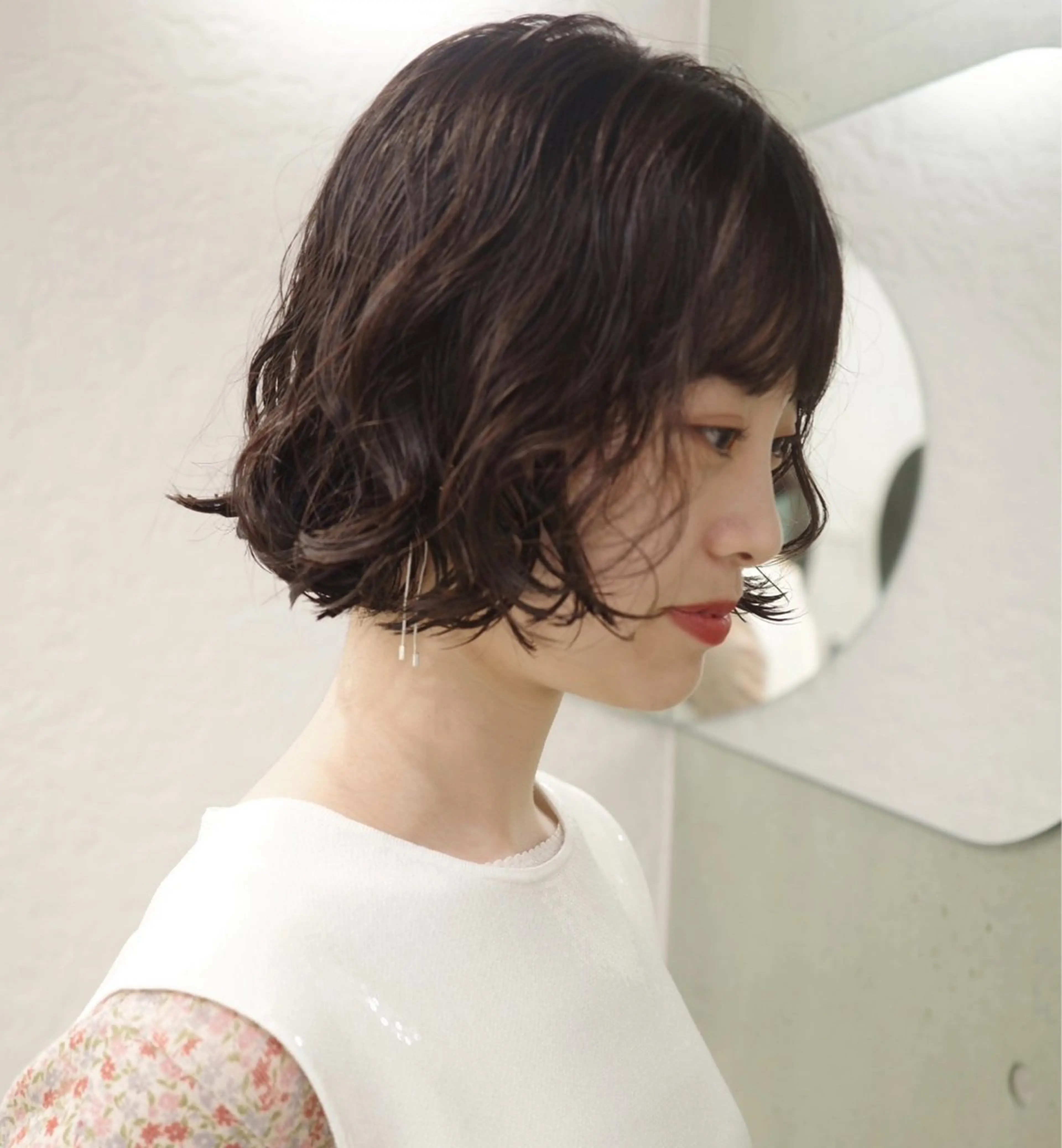 ショート パーマ ボブ カット パーマ トリートメント 田中 里奈のヘアスタイル