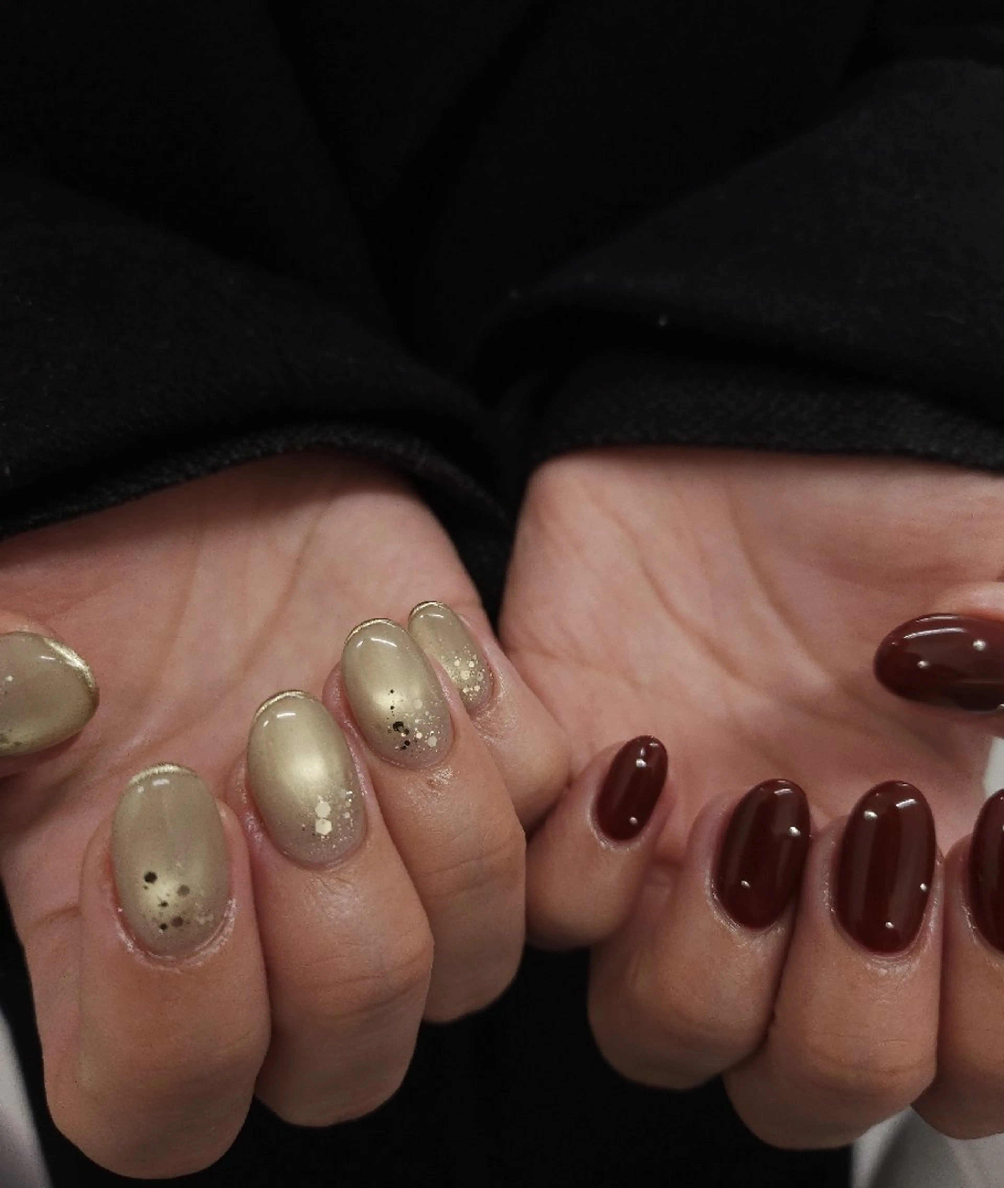 ネイル ボルドー ジェルネイル マグネットネイル 持ち込み パラジェル ハンドネイル puku nail 🌼kazu🌼のネイルデザイン