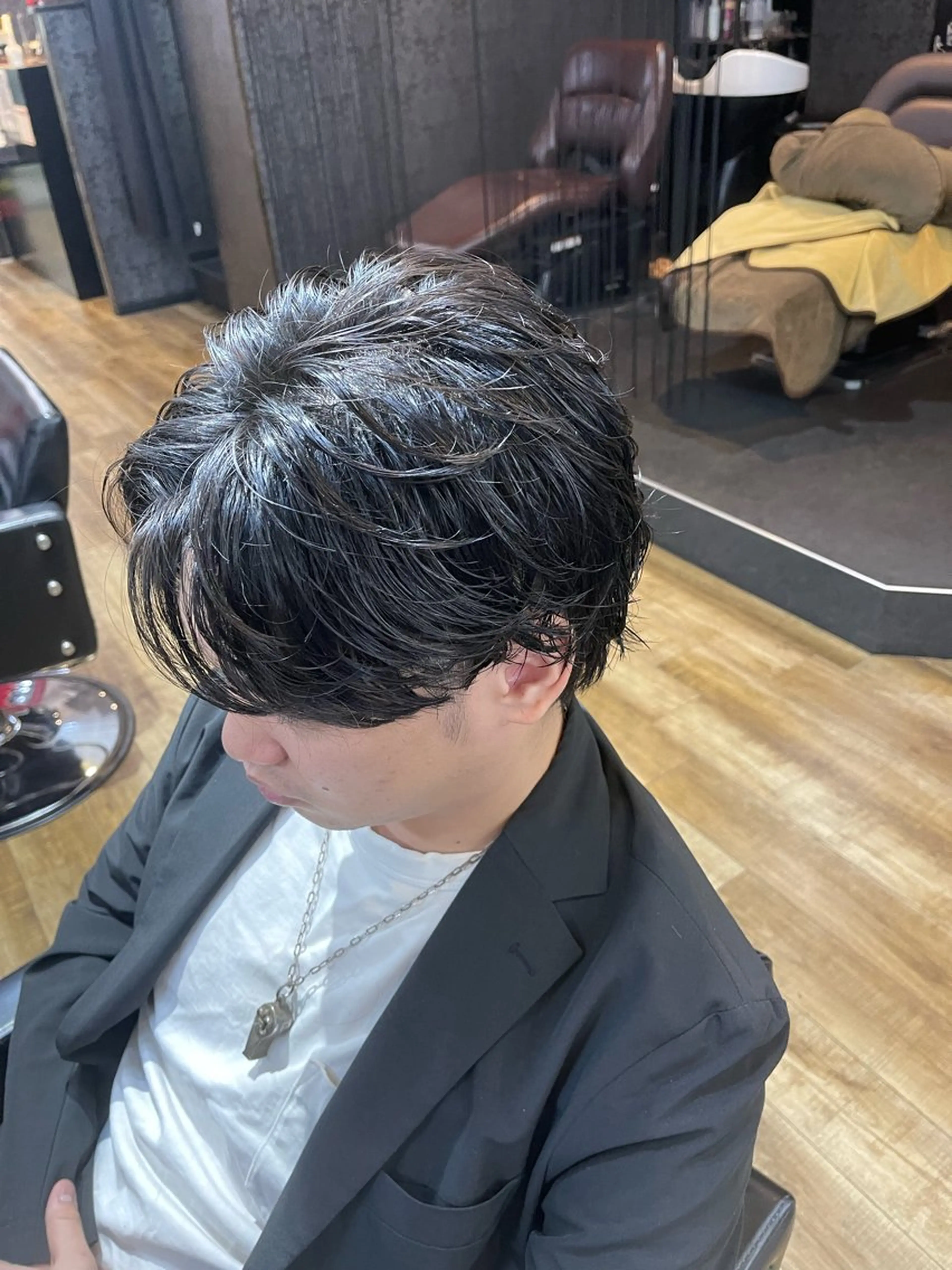 パーマ メンズ 髪質改善×艶カラー ANDIAMO 楓のヘアスタイル