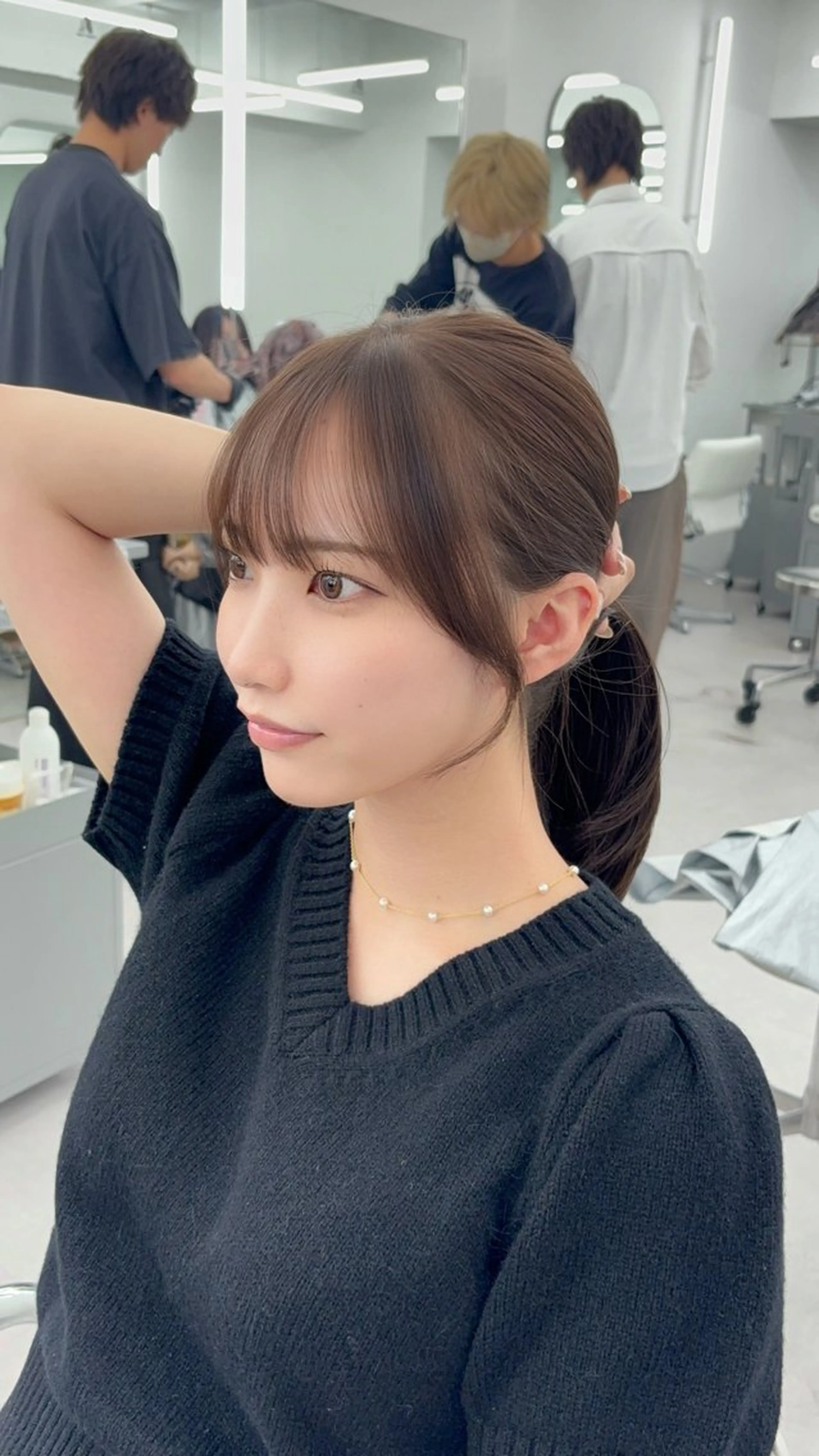 ロング カラー レイヤーカット 小顔カット カット ヘアカラー トリートメント 韓国ヘア/レイヤー/ 顔まわり足立遥奈のヘアスタイル