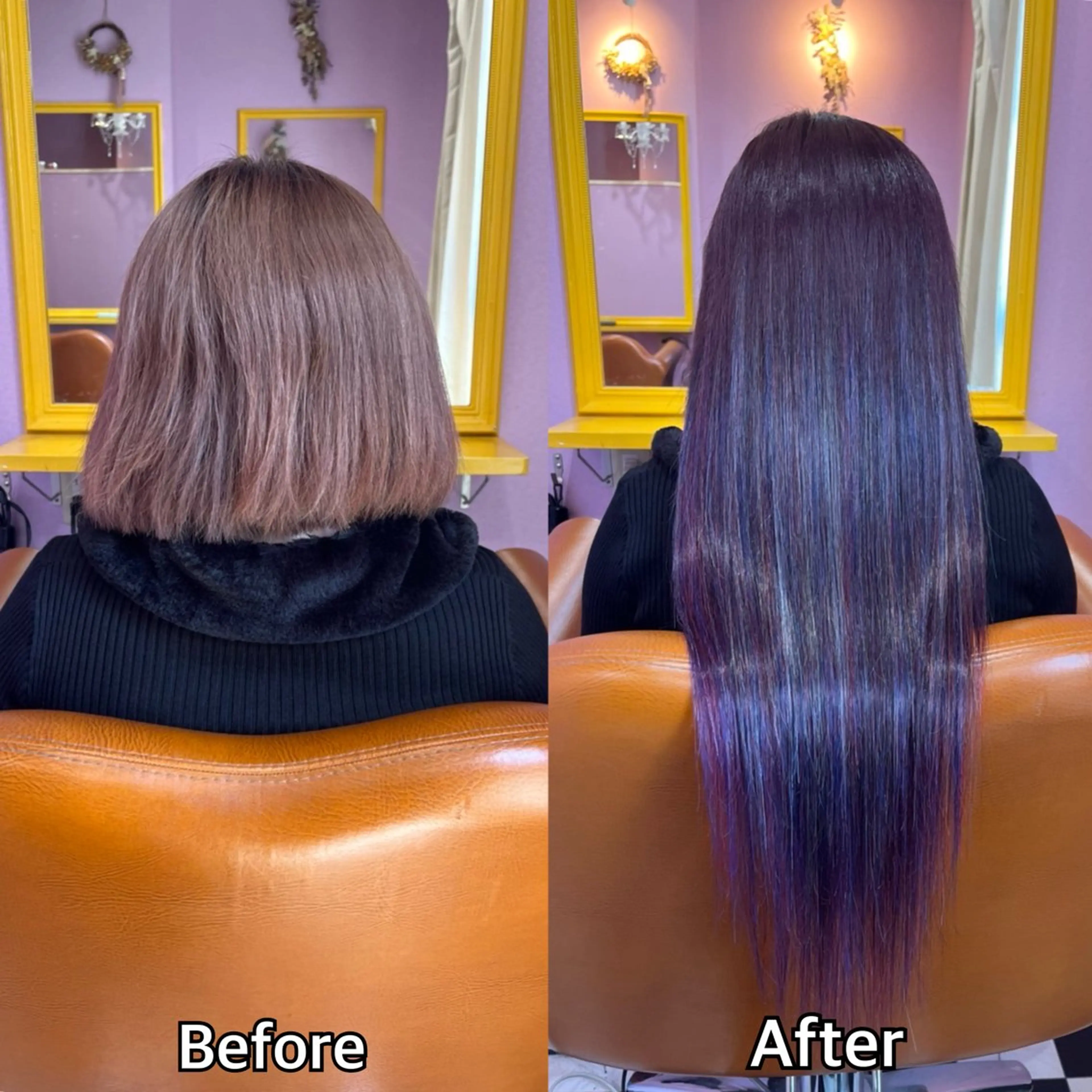 ロング シール＋ちび編み込み エクステ梅田🐨のヘアスタイル