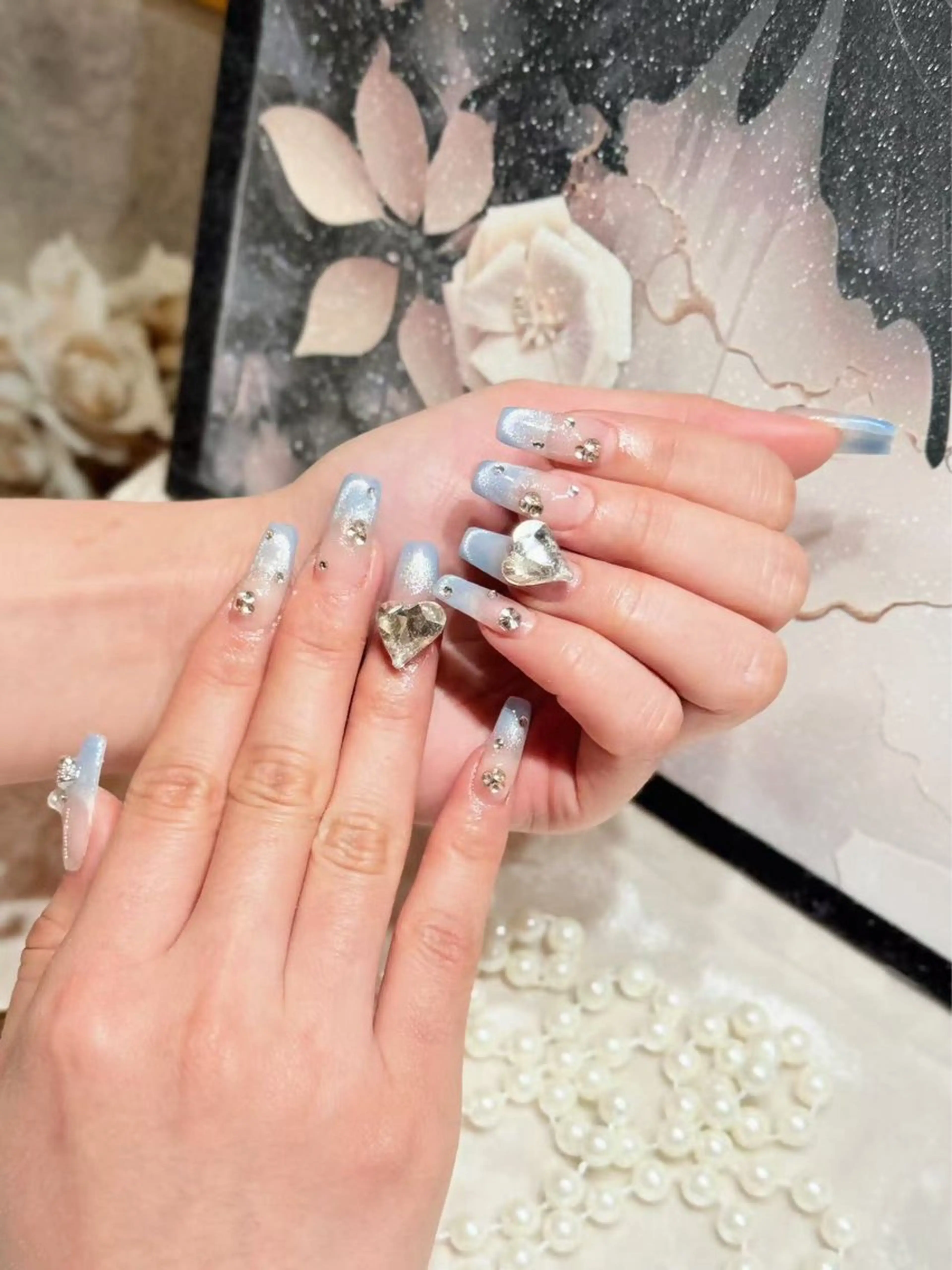 ネイル アートネイル フットネイル ジェルネイル ハート キラキラネイル Babarla　Nail　Salon所属・babarla Nailのネイルデザイン