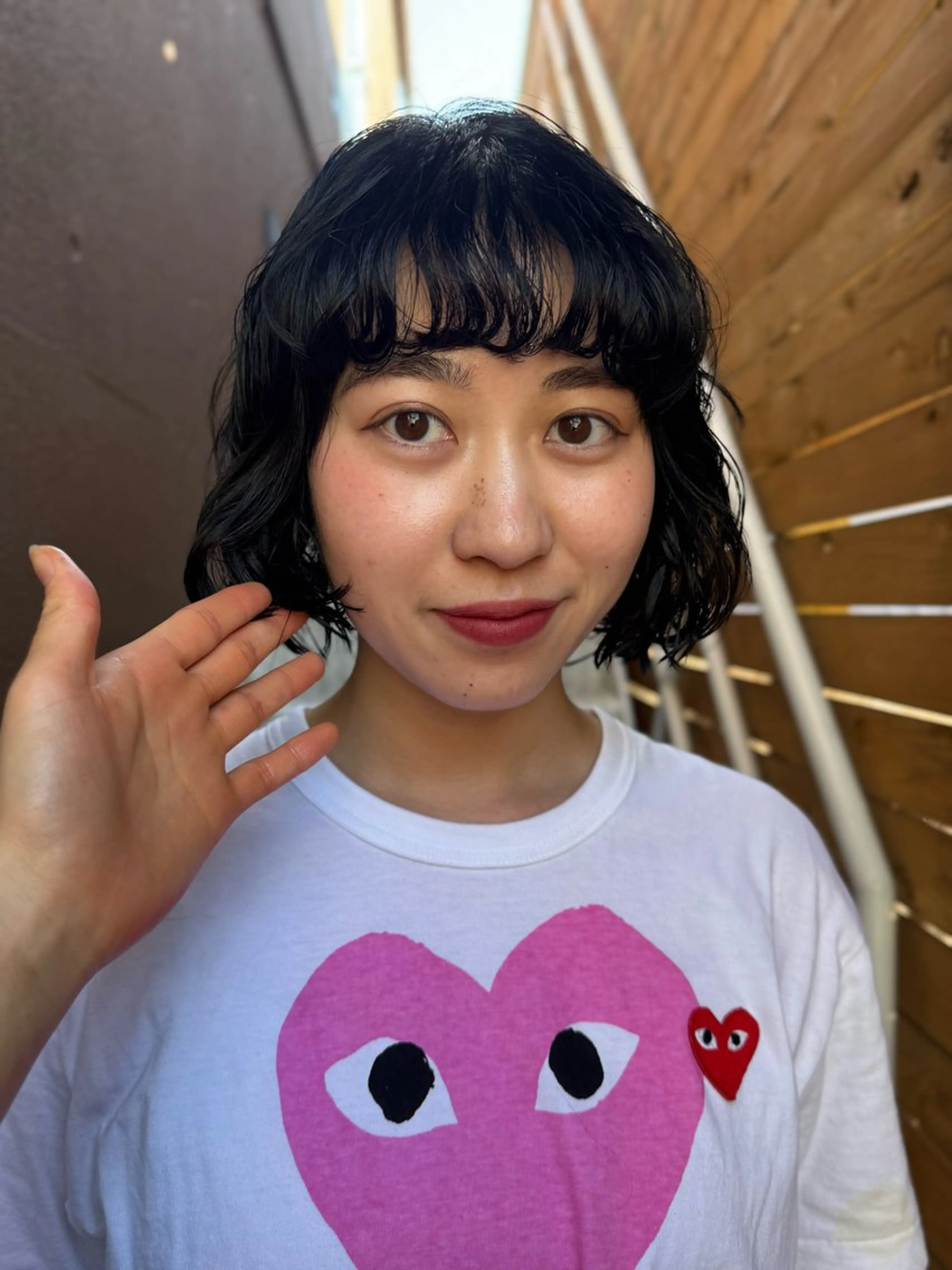 ミディアム パーマ パーマ トリートメント 井出 海月のヘアスタイル