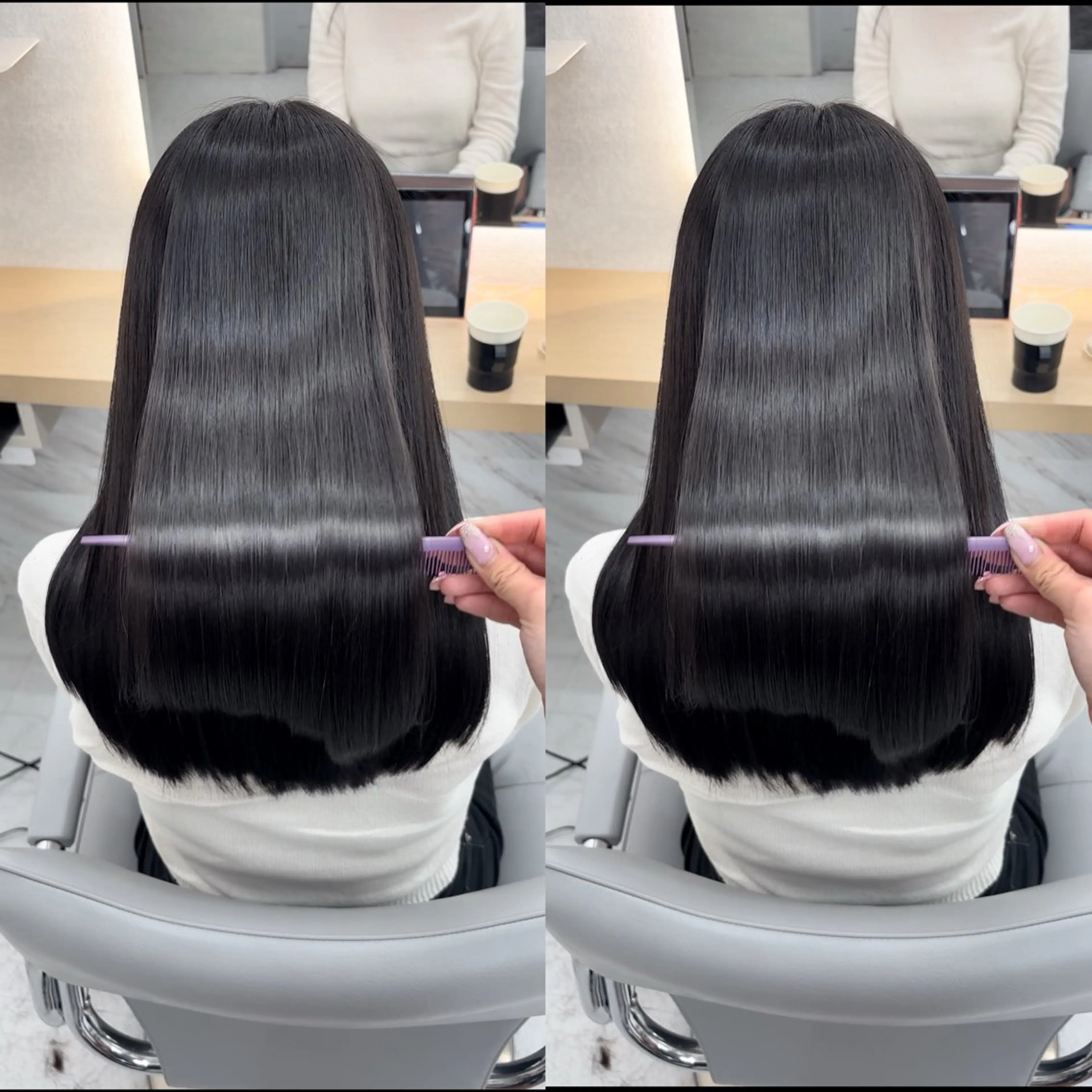 セミロング カット ヘアカラー 縮毛矯正 トリートメント 韓国風/髪質改善/ Kiyoraのヘアスタイル