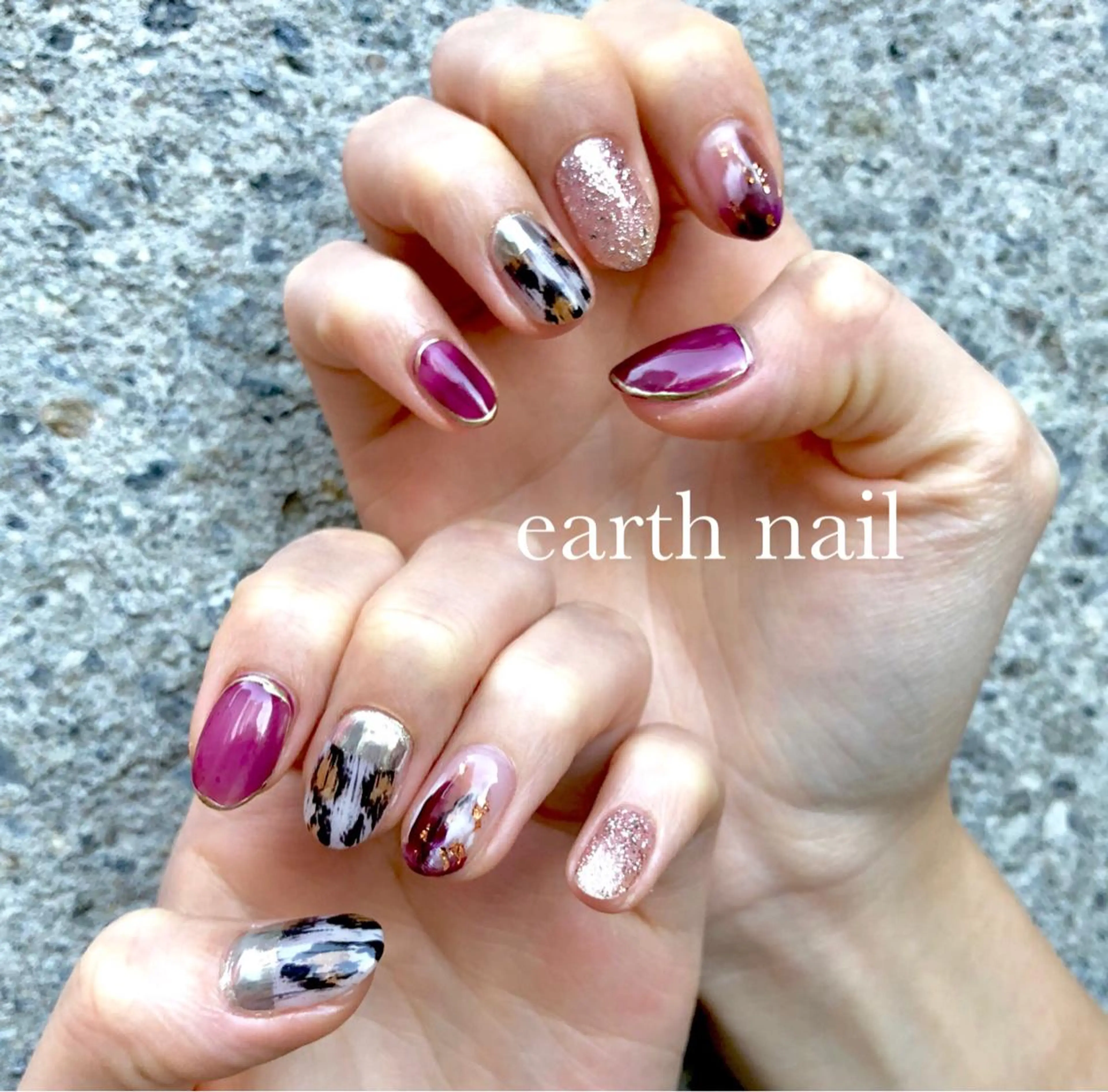 ネイル アニマル柄 パープル 🧁🥕 asukaのネイルデザイン