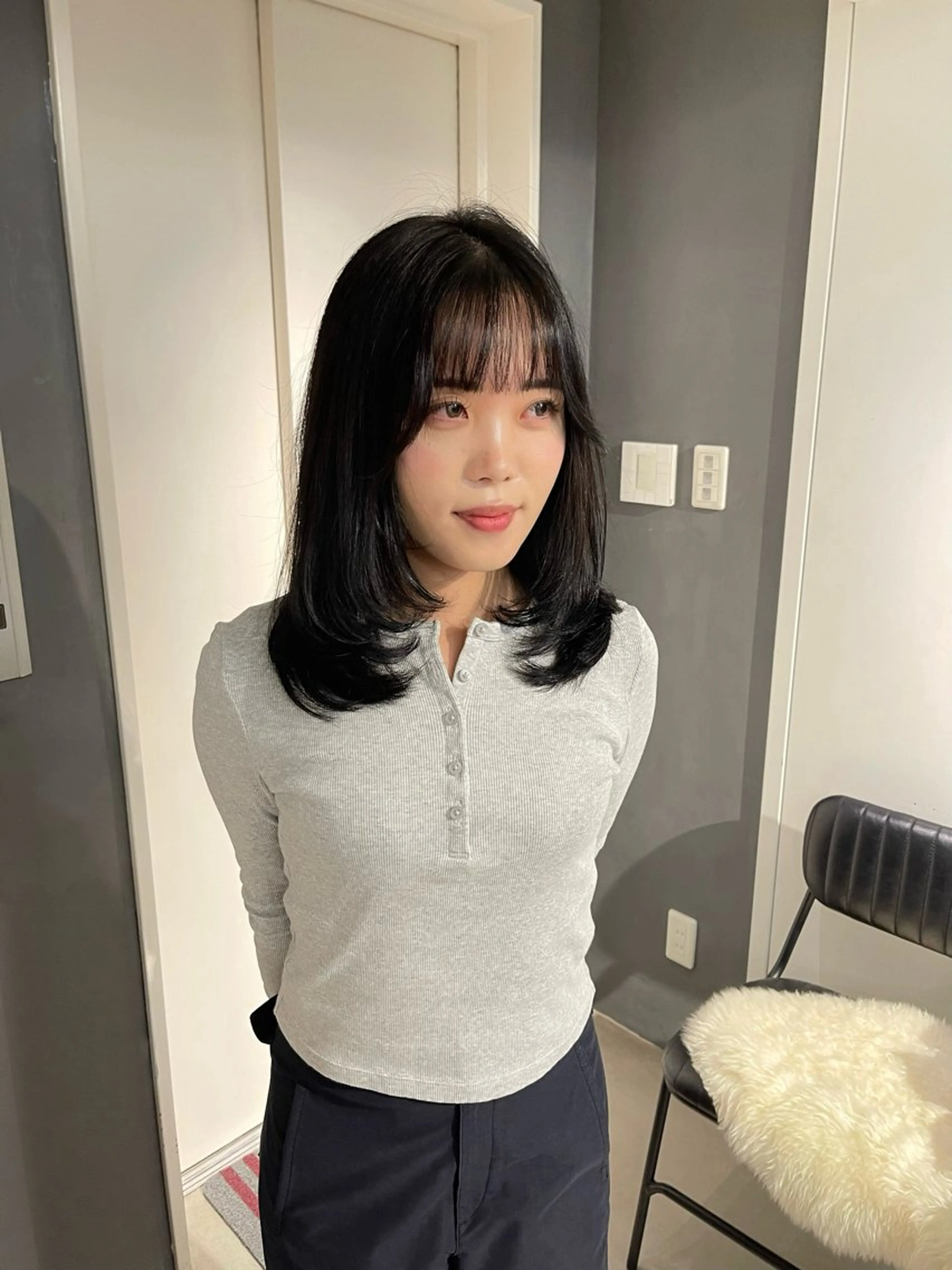 ミディアム カラー 堀江/韓国風🇰🇷 /艶髪/NENE🫧のヘアスタイル