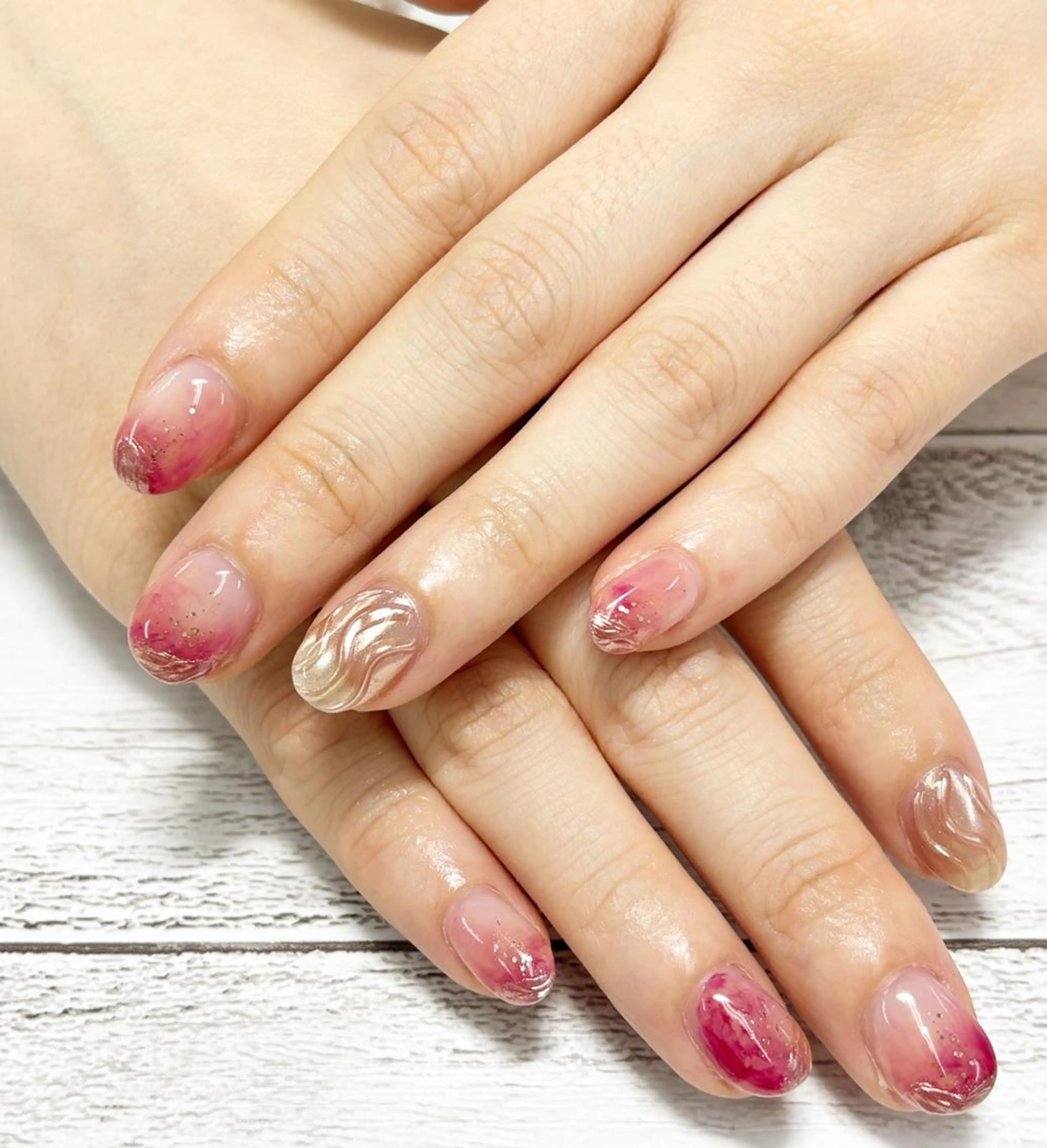 ネイル 長さ出し ジェルネイル 持ち込み パラジェル 春ネイル ハンドネイル リラネイル ギョウのネイルデザイン