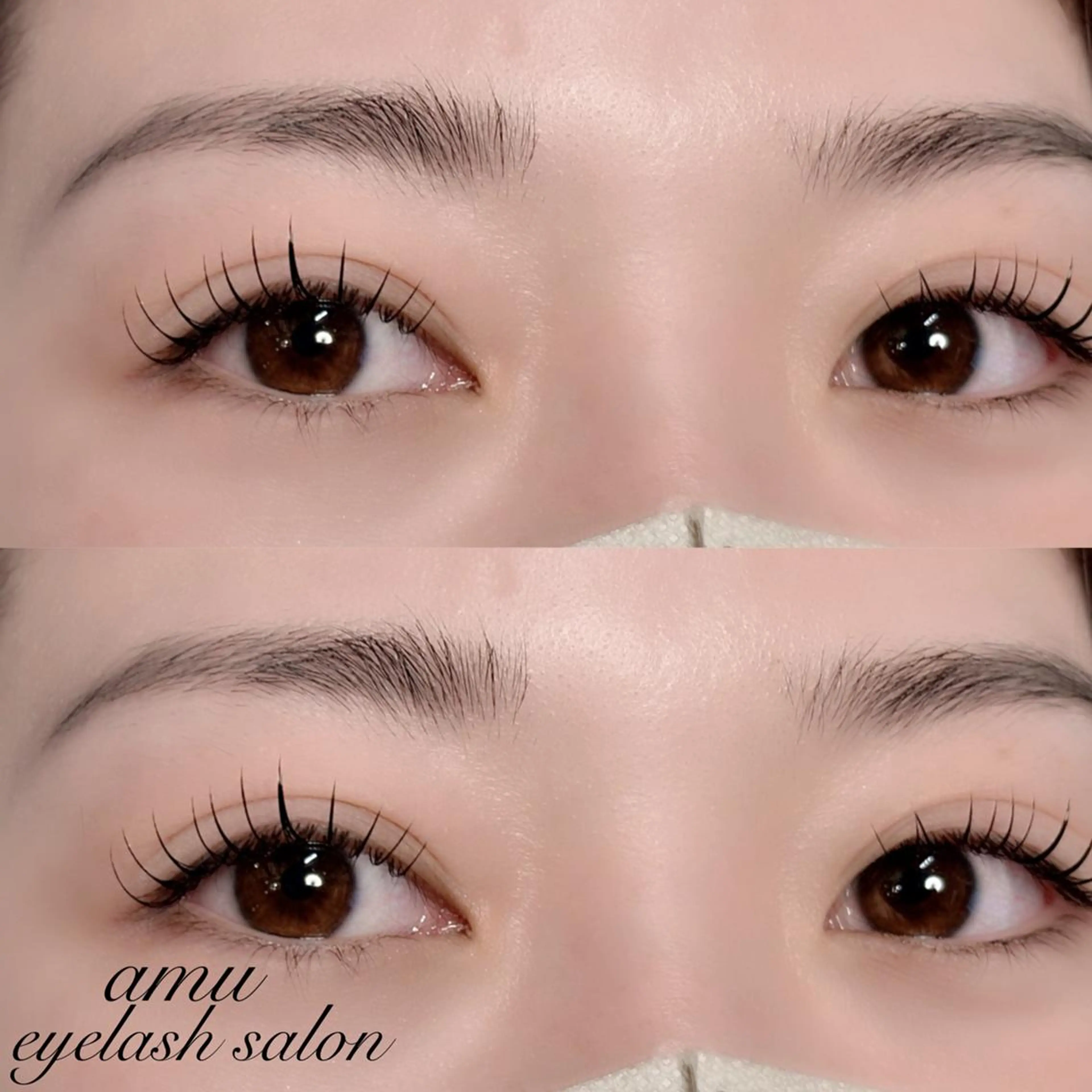 マツエク・マツパ フラットラッシュ amu eyelashのマツエク・マツパデザイン