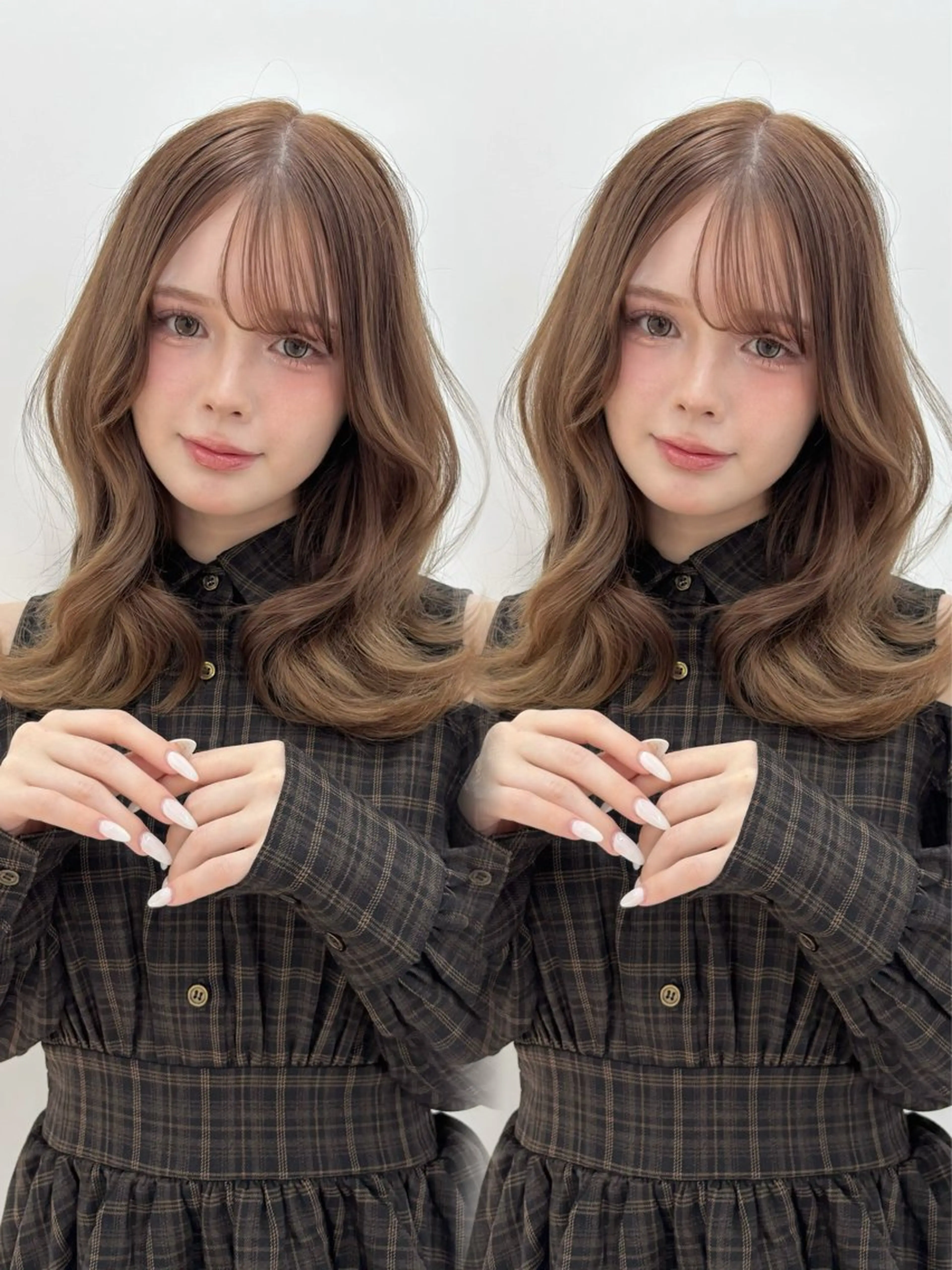 セミロング カラー ブラウンカラー チョコレートブラウン くびれヘア 外ハネヘア カット ヘアカラー トリートメント 盛れる顔周り🤍渋谷 Risa🎀のヘアスタイル