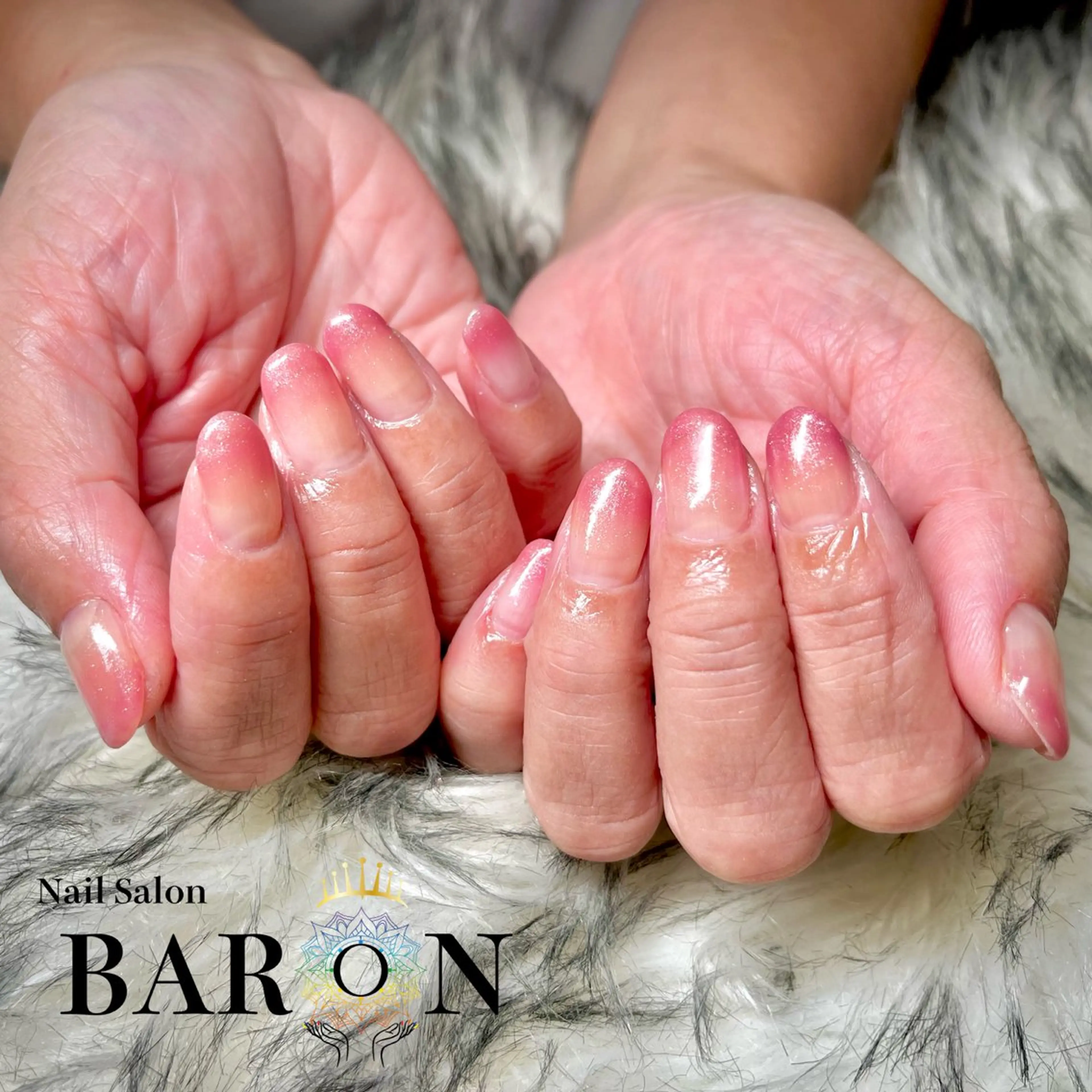 ネイル ラメ(グリッター) ピンク ハンドネイル ☆SAKI☆ BARON 店長のネイルデザイン