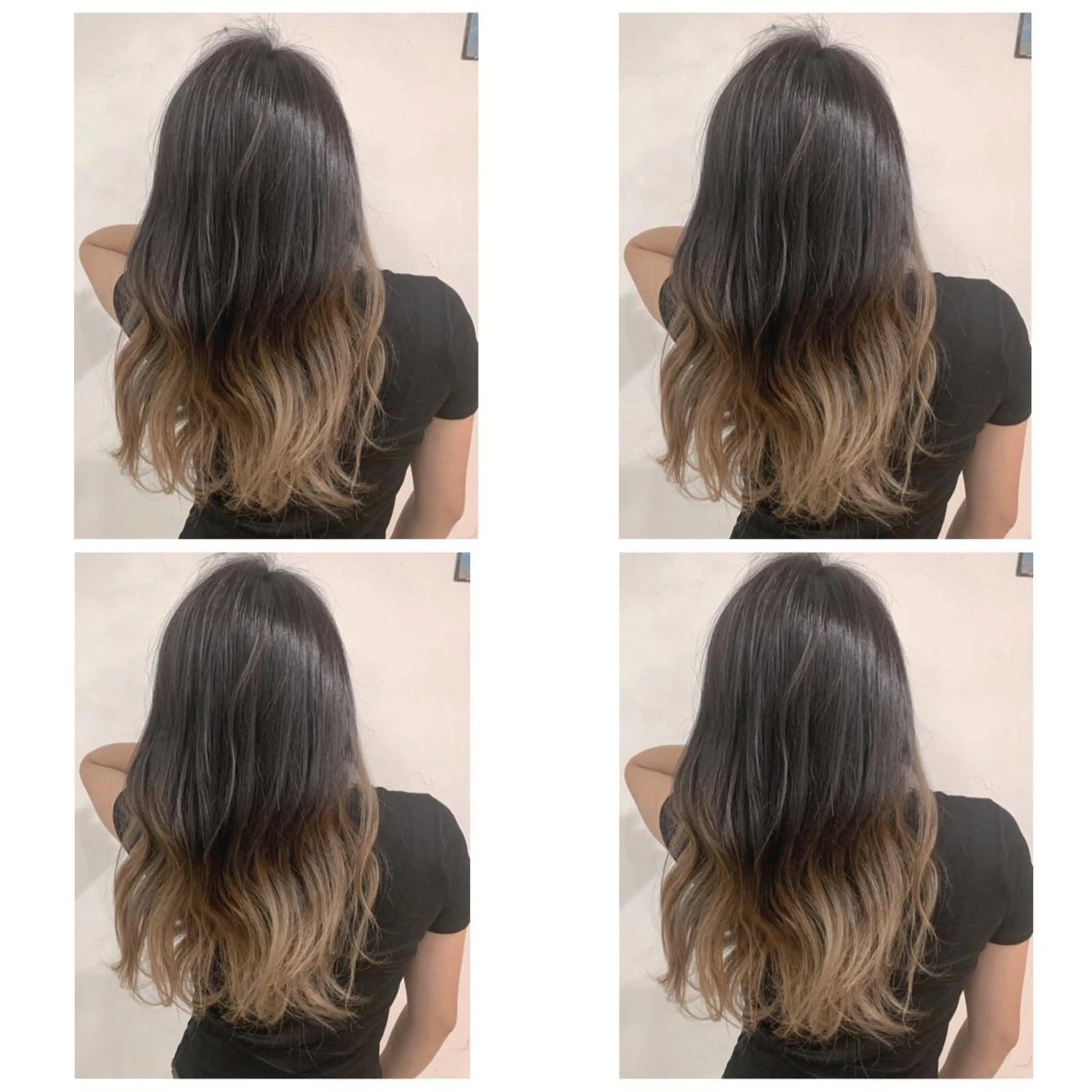 ロング カラー アッシュ バレイヤージュ ブリーチ デザインカラー グレージュ カット ヘアカラー トリートメント 京都大人女性ショート 徒歩1分/秋山のヘアスタイル