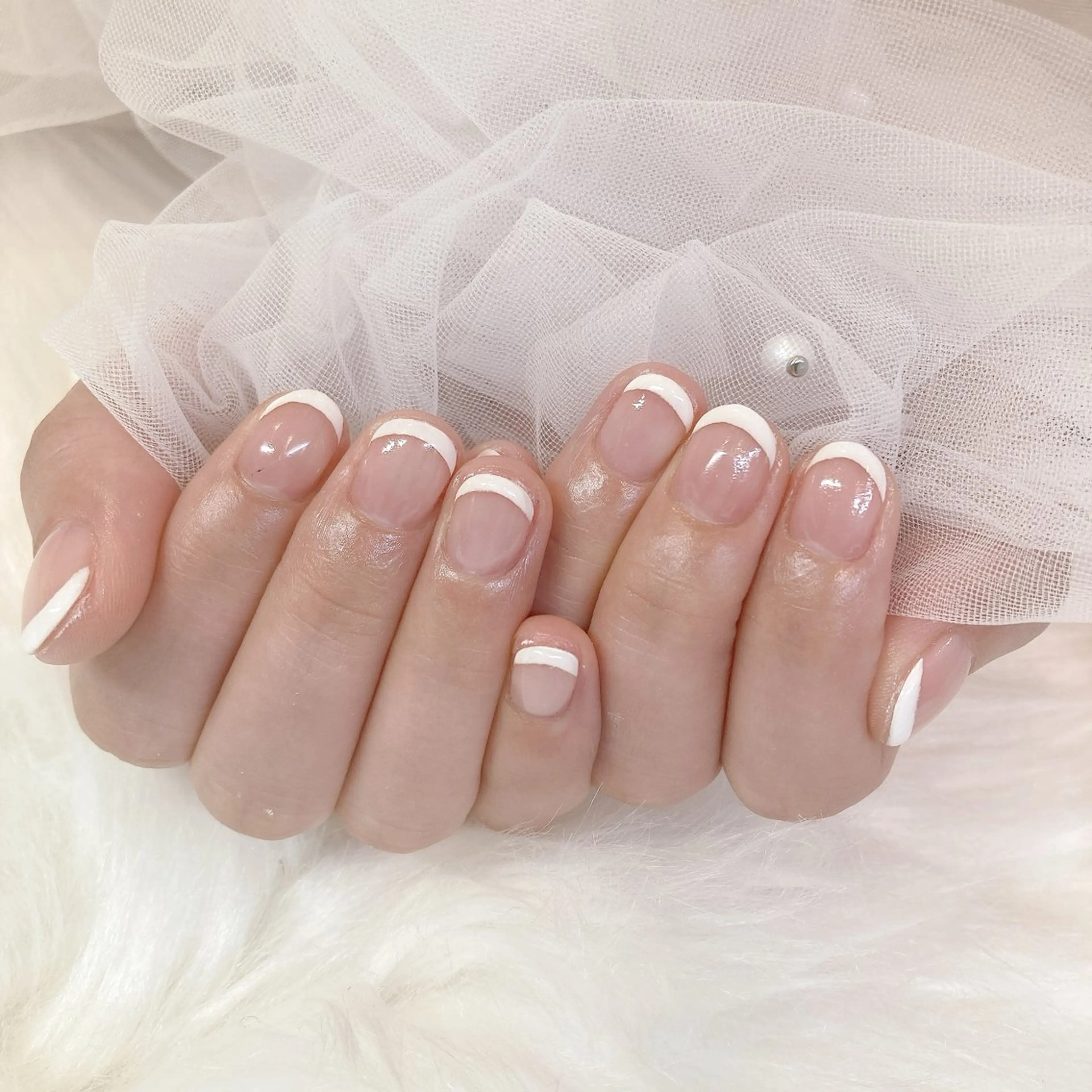 ネイル クリアネイル フレンチネイル 自爪を傷めない 🌷かなこ🌷のネイルデザイン