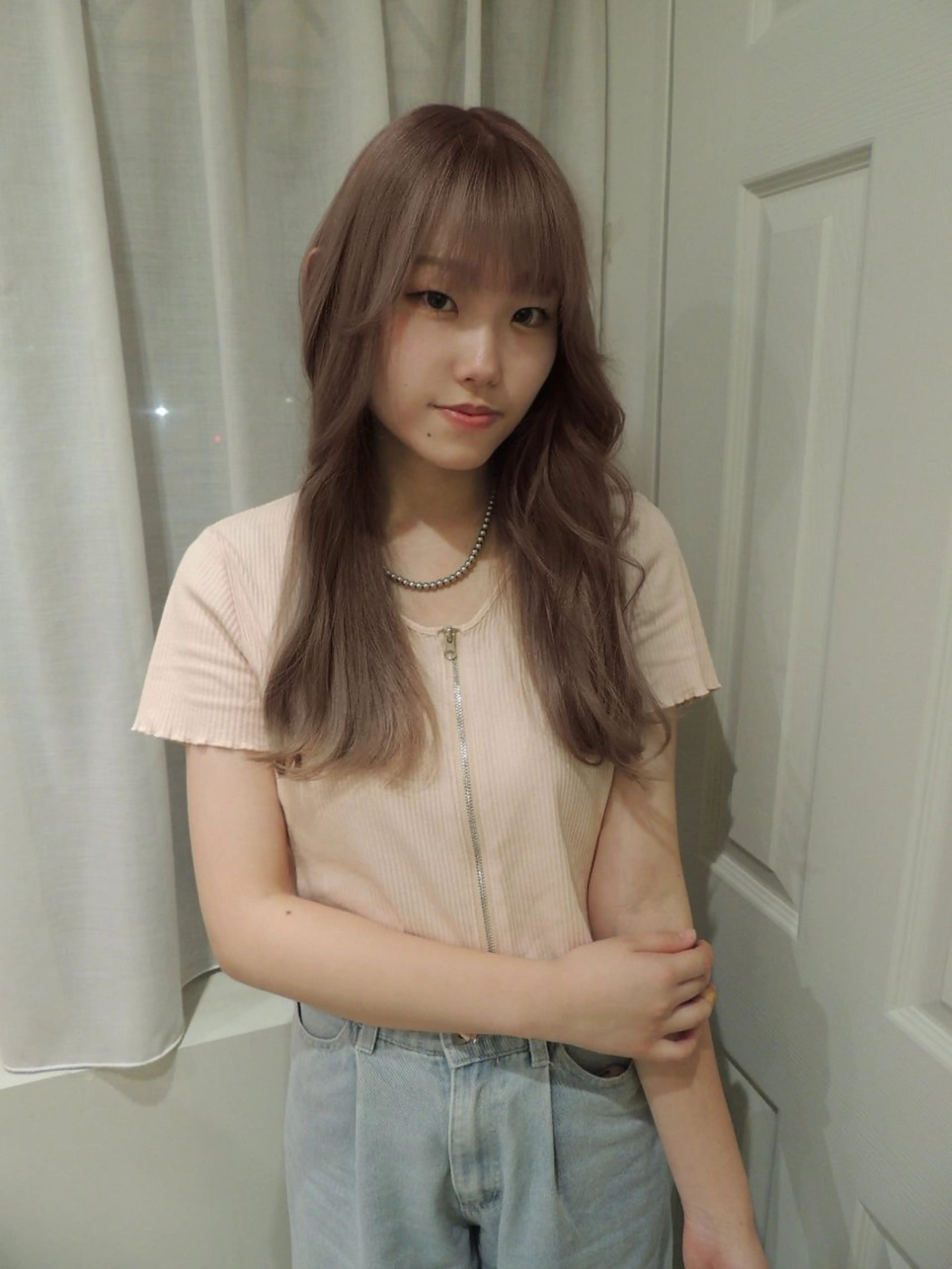 ロング カラー ピンクカラー noya karinのヘアスタイル