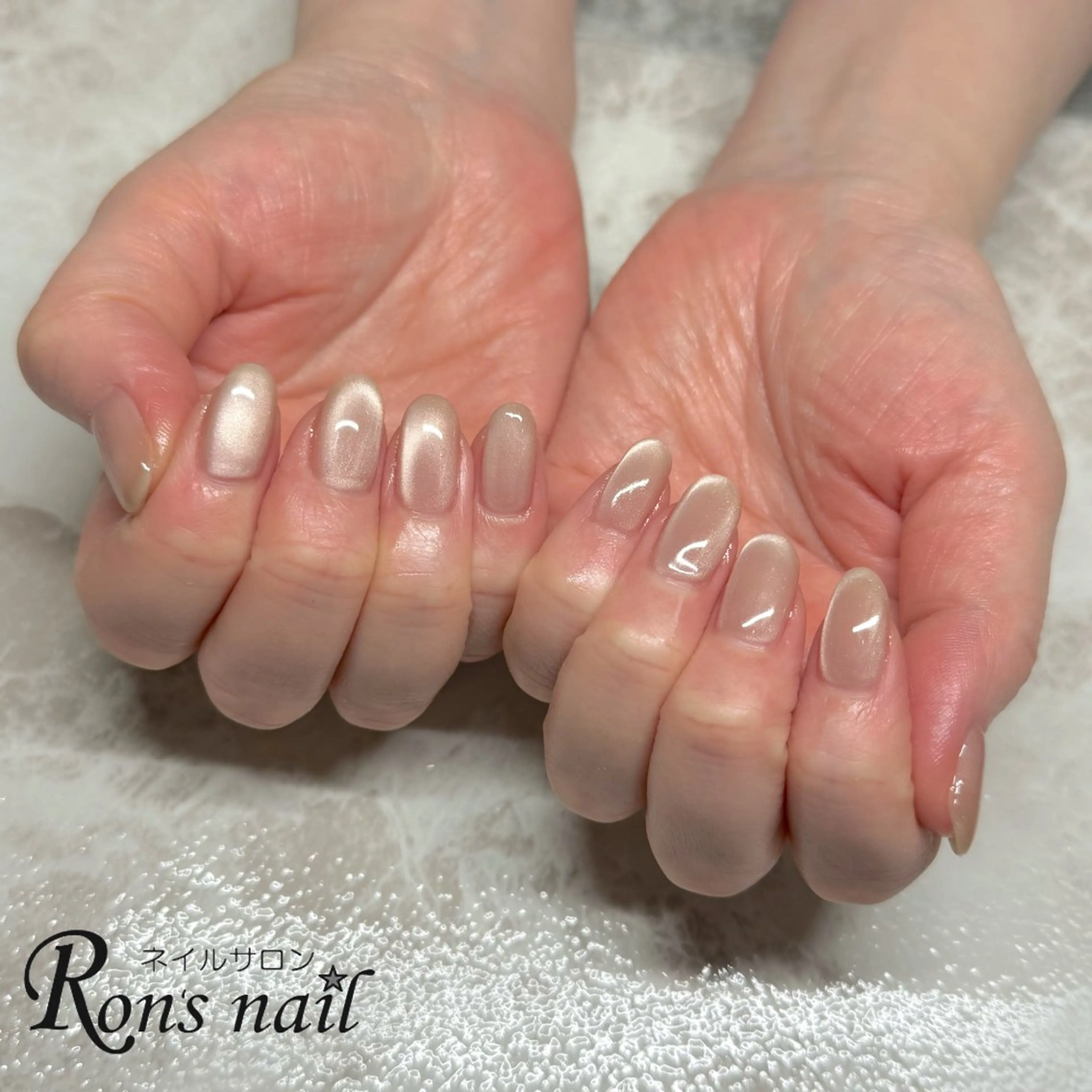 ネイル マグネットネイル マグネットワンカラー ワンカラーネイル Ron's nail 笹岡のネイルデザイン