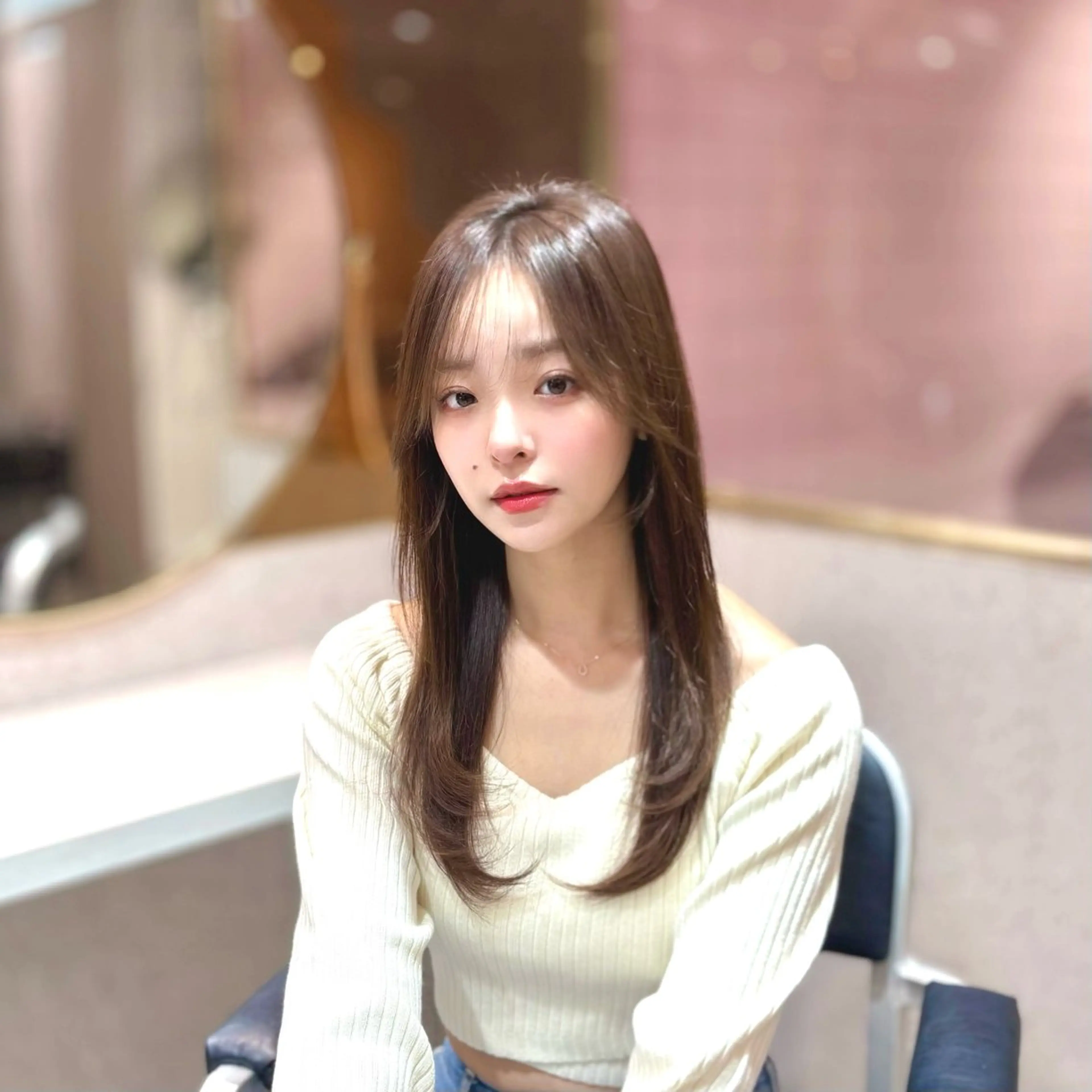 ロング カラー パーマ ヘアアレンジ メンズ キッズ カット トリートメント 新宿/小顔レイヤー/ 顔まわり/西慶太朗のヘアスタイル