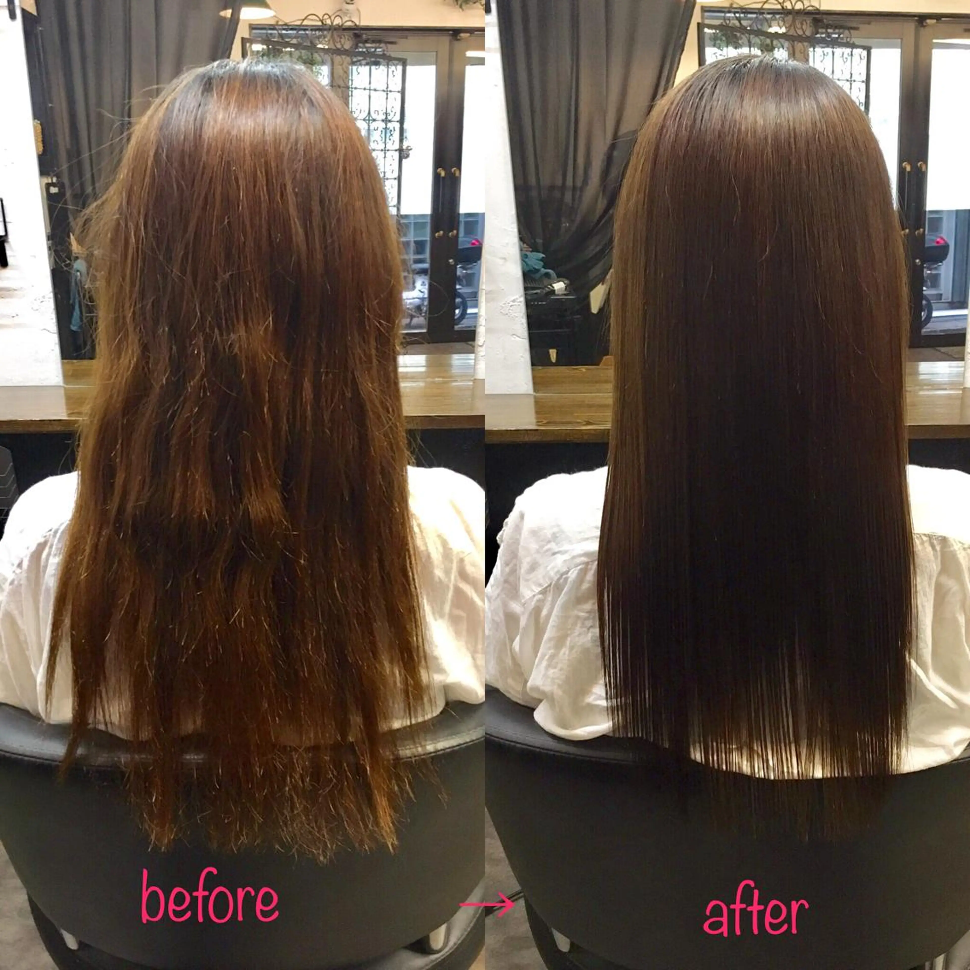 ロング カラー 縮毛矯正&髪質改善 MAILHAIRのヘアスタイル