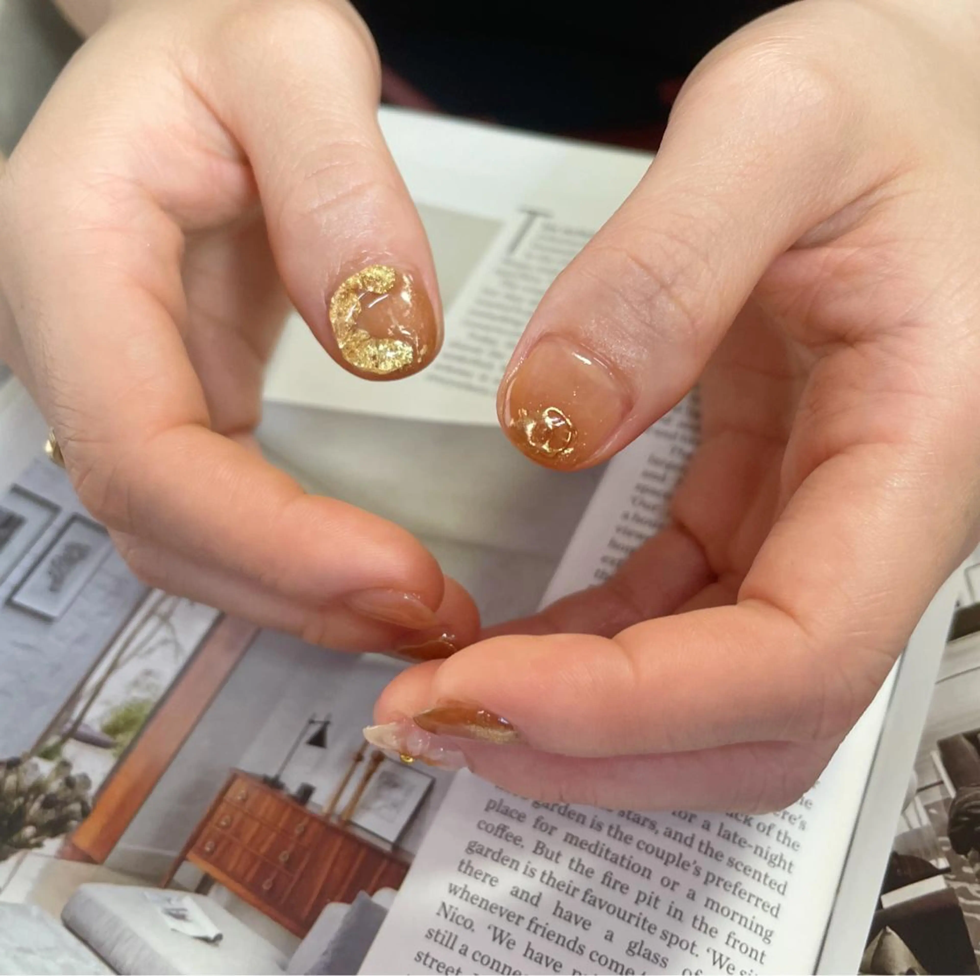 ネイル ブラウン Lofinails ちひろのネイルデザイン