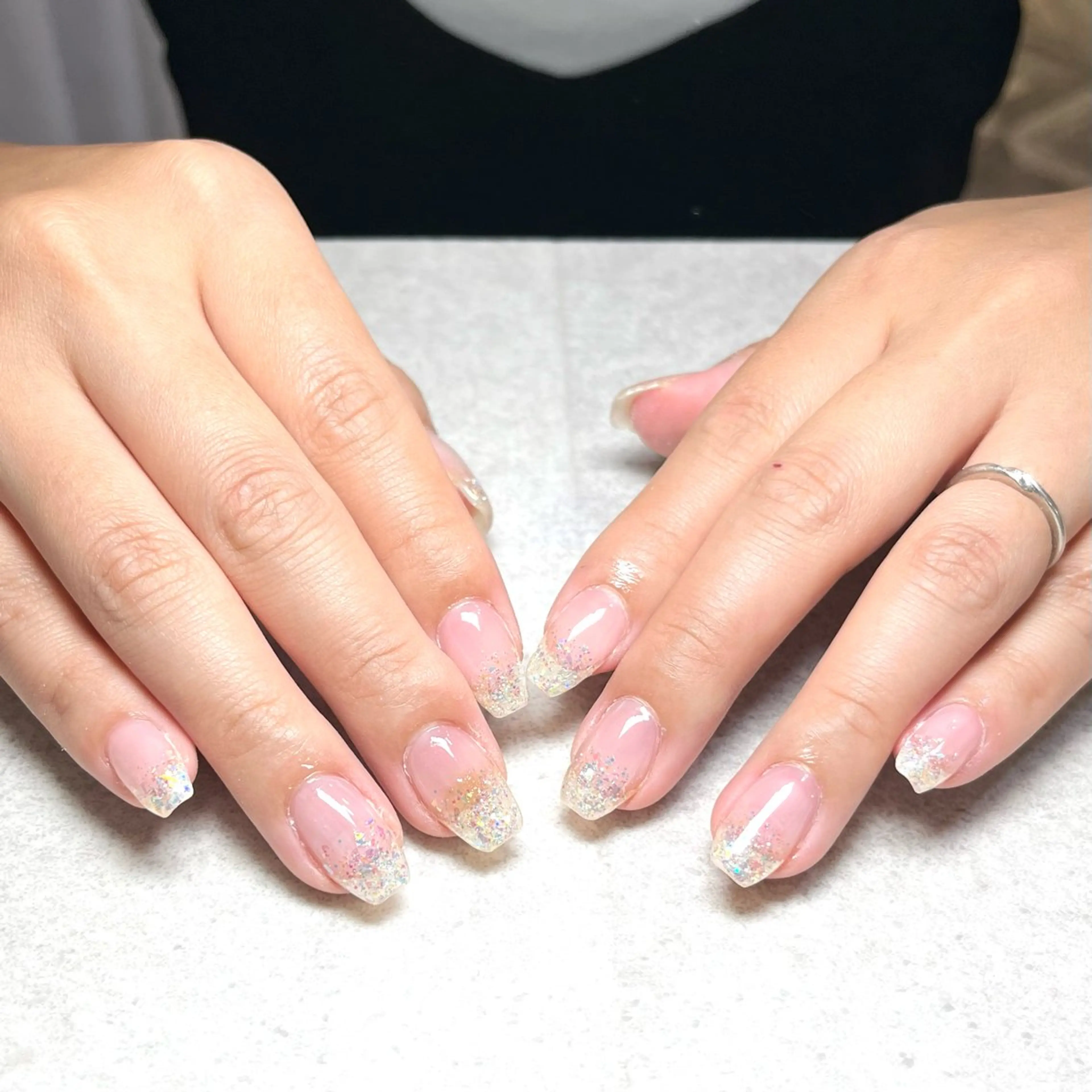 ネイル ラメ(グリッター) ラメグラデーション 🌻Sunrich Fuka🌻のネイルデザイン