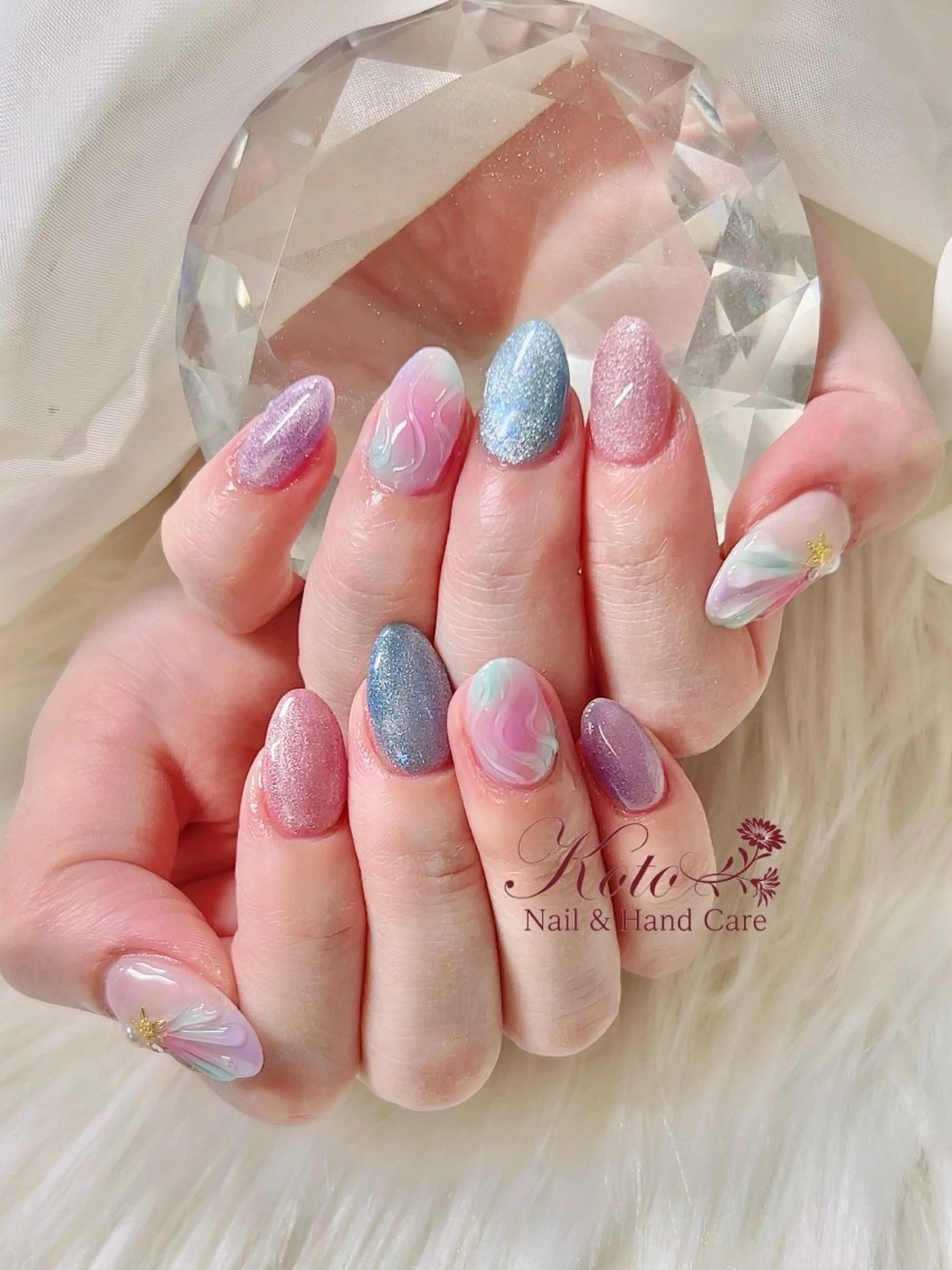 ネイル 長さ出し ジェルネイル 持ち込み ニュアンスネイル 赤色 ハンドネイル Nail Salon KOTOのネイルデザイン