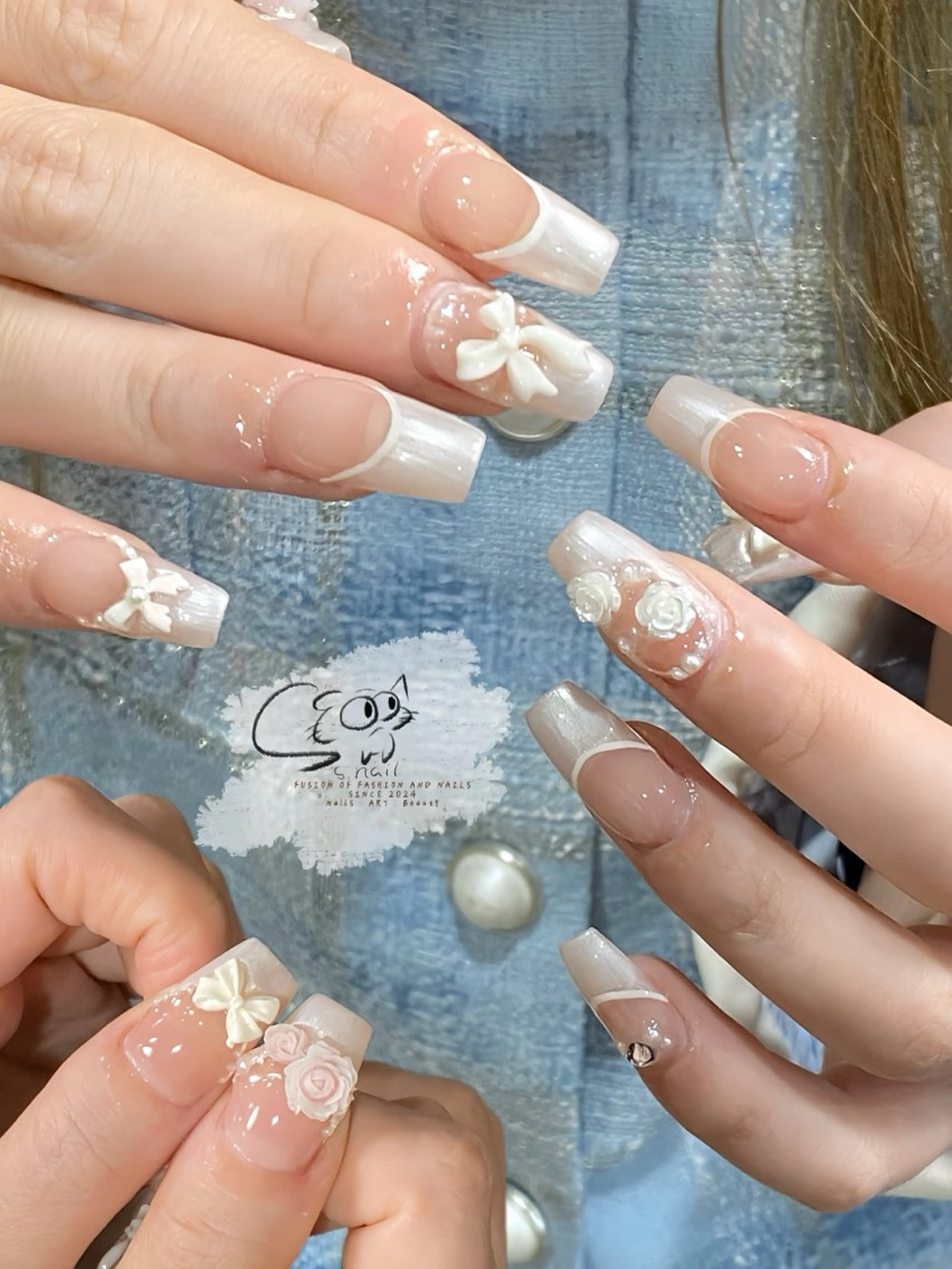ネイル フレンチネイル ジェルネイル キラキラネイル ラメ(グリッター) マグネットネイル ハンドネイル S.nail所属・S.nail _のネイルデザイン