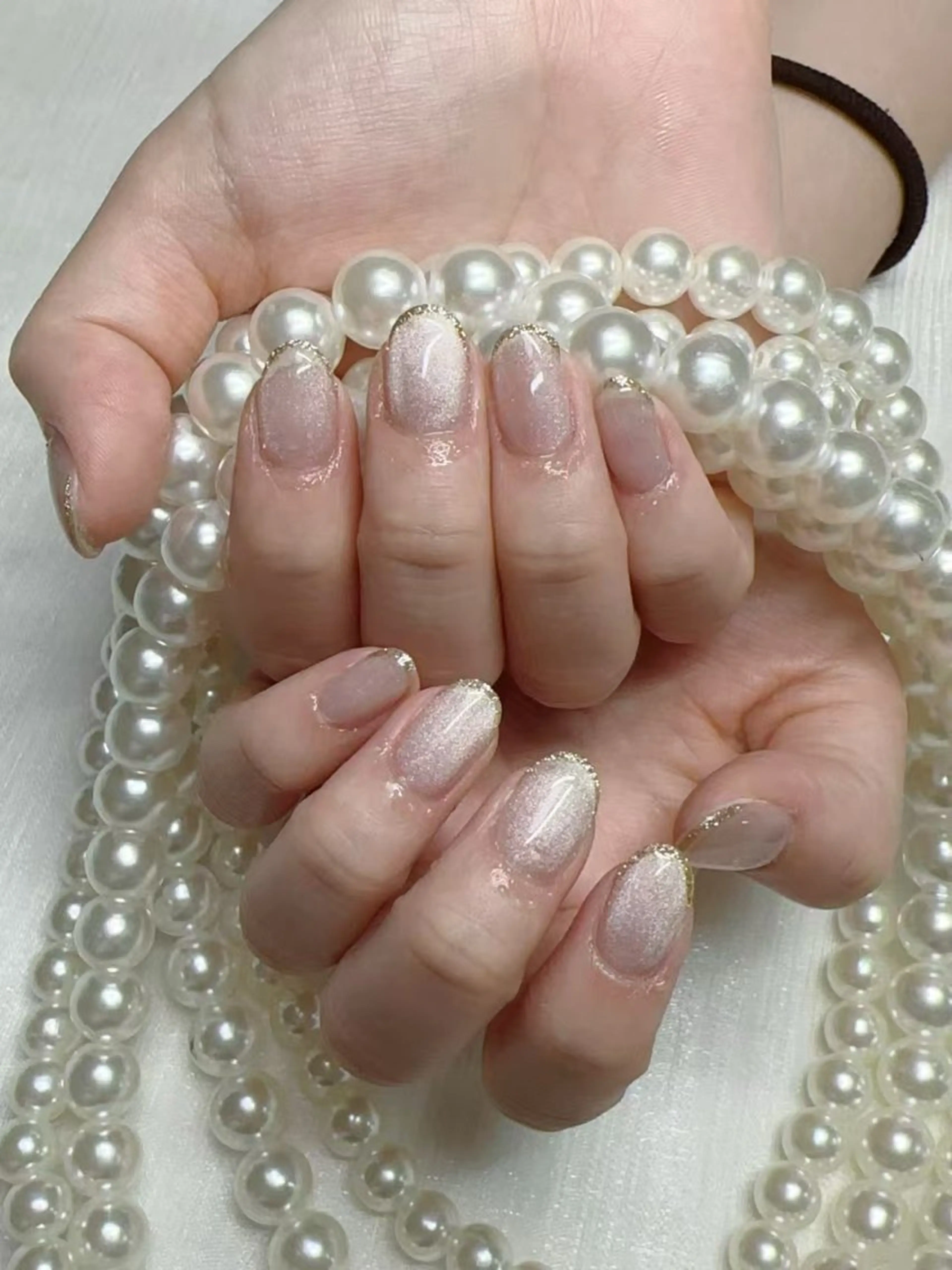 ネイル アートネイル クリアネイル 成人式 長さ出し フラッシュネイル かすみ ✨のネイルデザイン